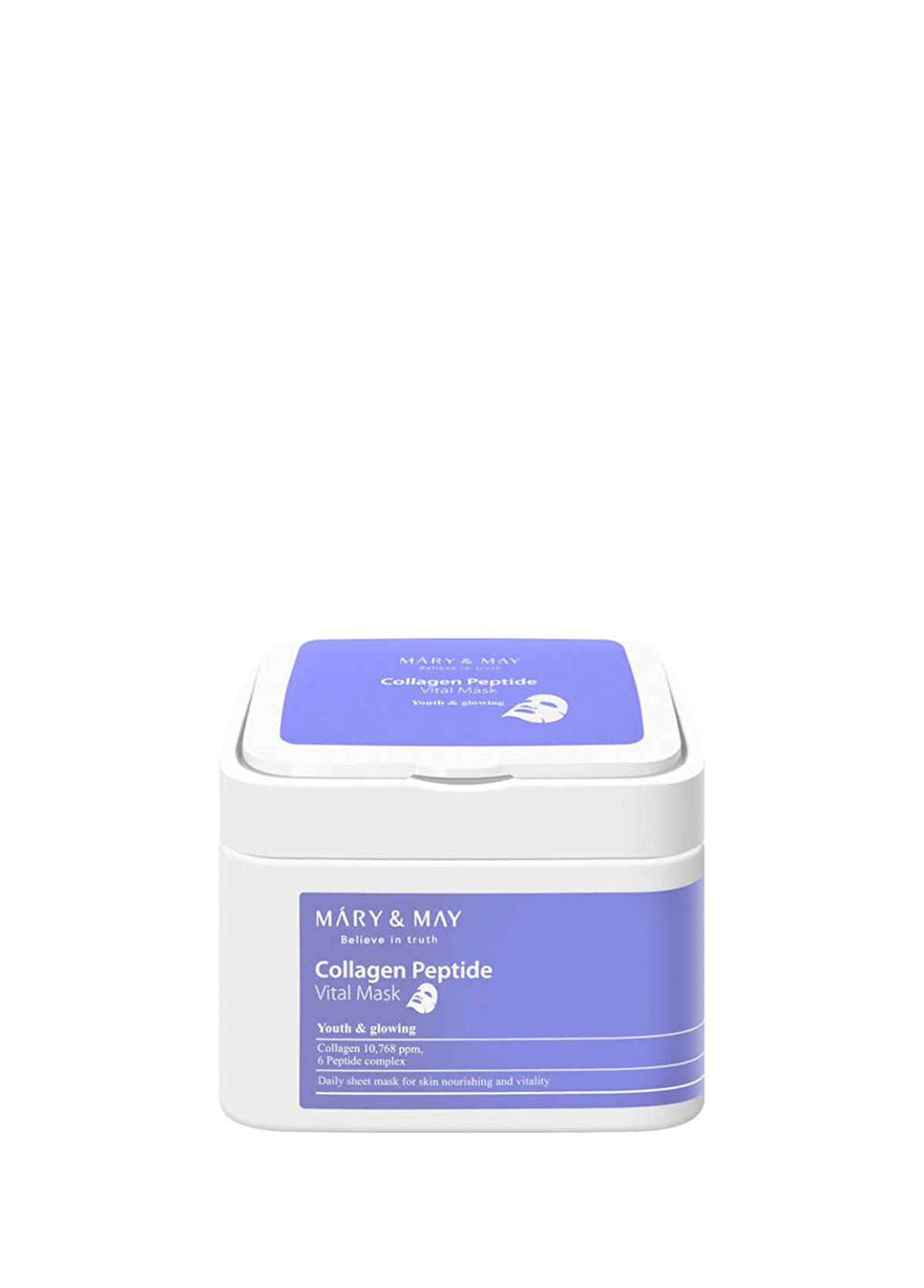 Mary & May Collagen Peptide Vital Moisturizing 30 Pieces Skin Mask 400 g - 1