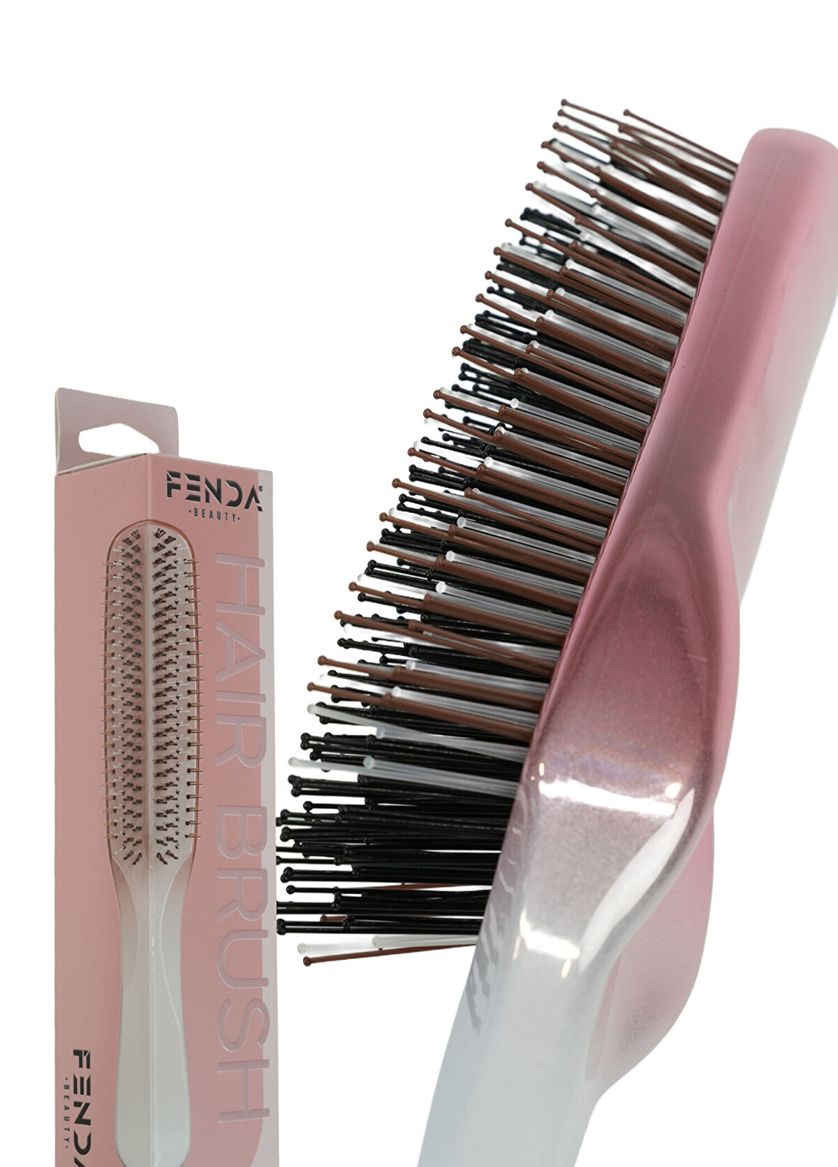 FENDA Professional 4-Pin Ergonomic Pink Hair Brush - 3