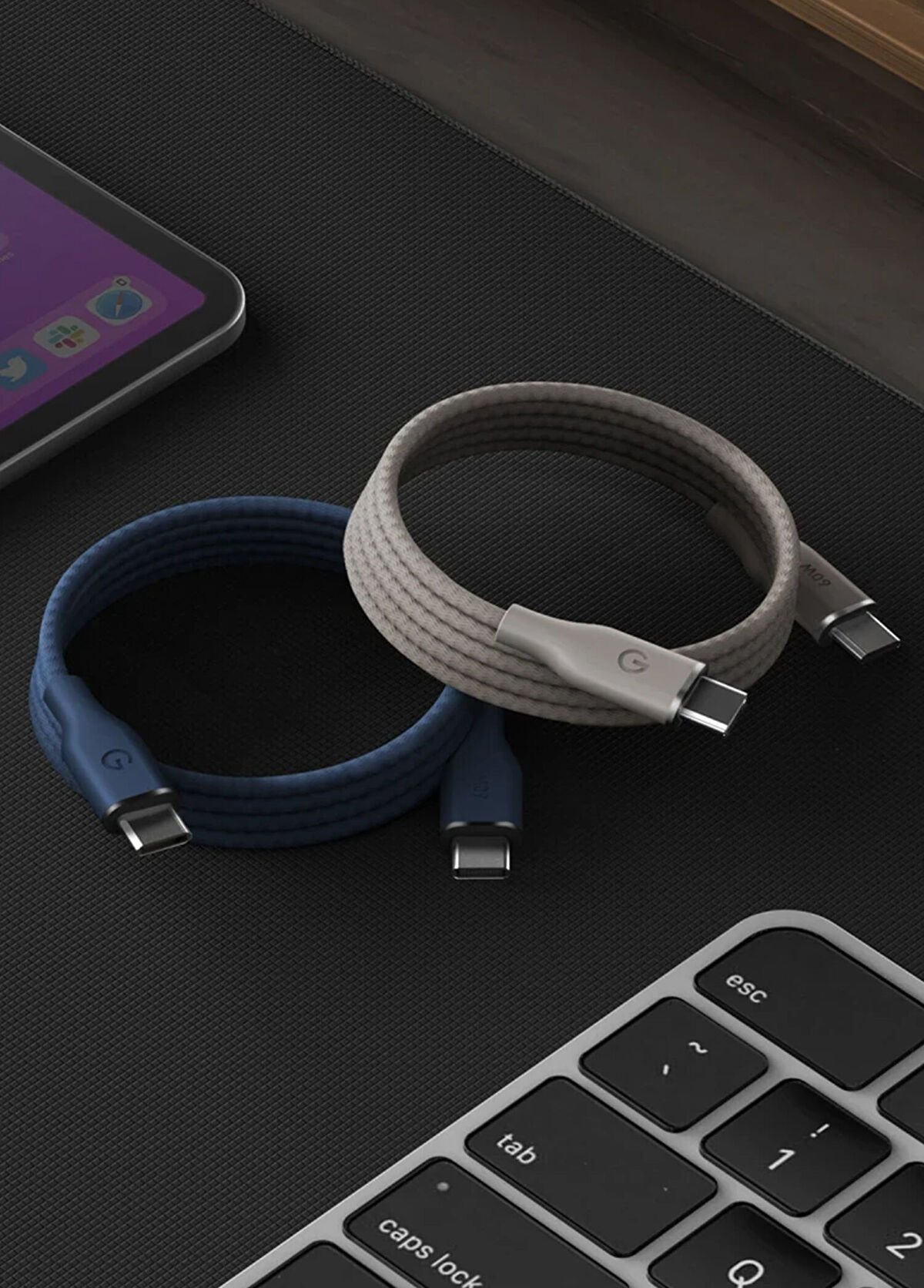 Energea Helix 60W Orange Magnetic Type-C to Type-C Fast Charging Cable 1.5m - 3