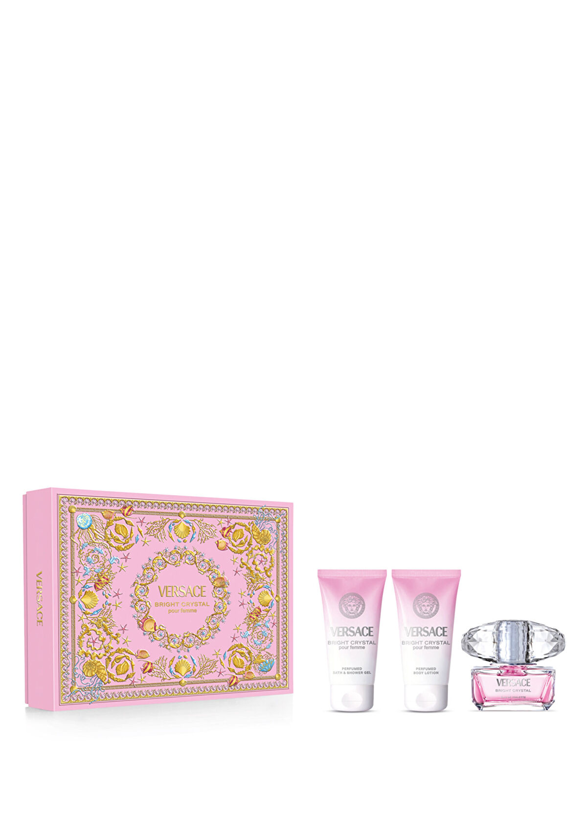 Versace Bright Crystal EDT 50 Ml Perfume + Shower Gel 50 ml + Body Lotion ml Women's Perfume Set - 1