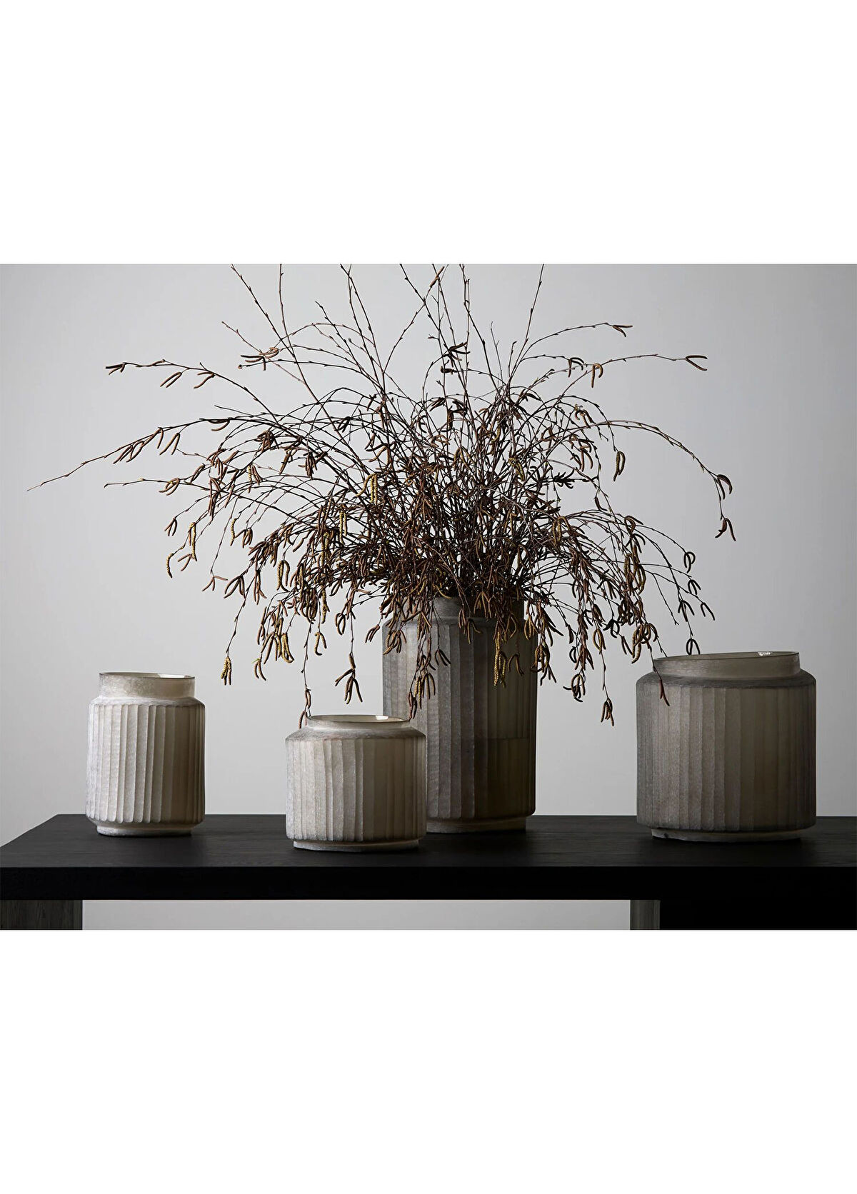 GUAXS Tonda Smokegrey Cam Orta Boy Dekoratif Obje  - 3