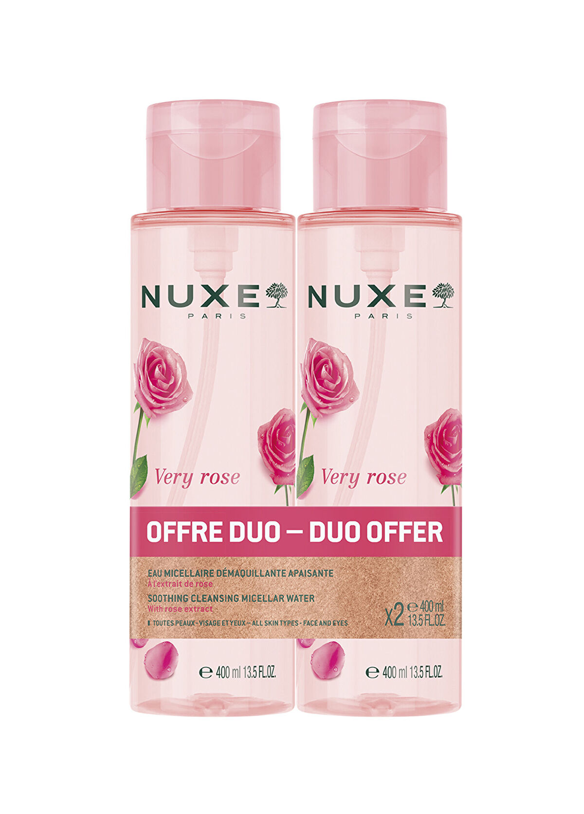 Nuxe Very Rose Yatıştırıcı Temizleyici Micellar Su 2 x 400 ml - 1