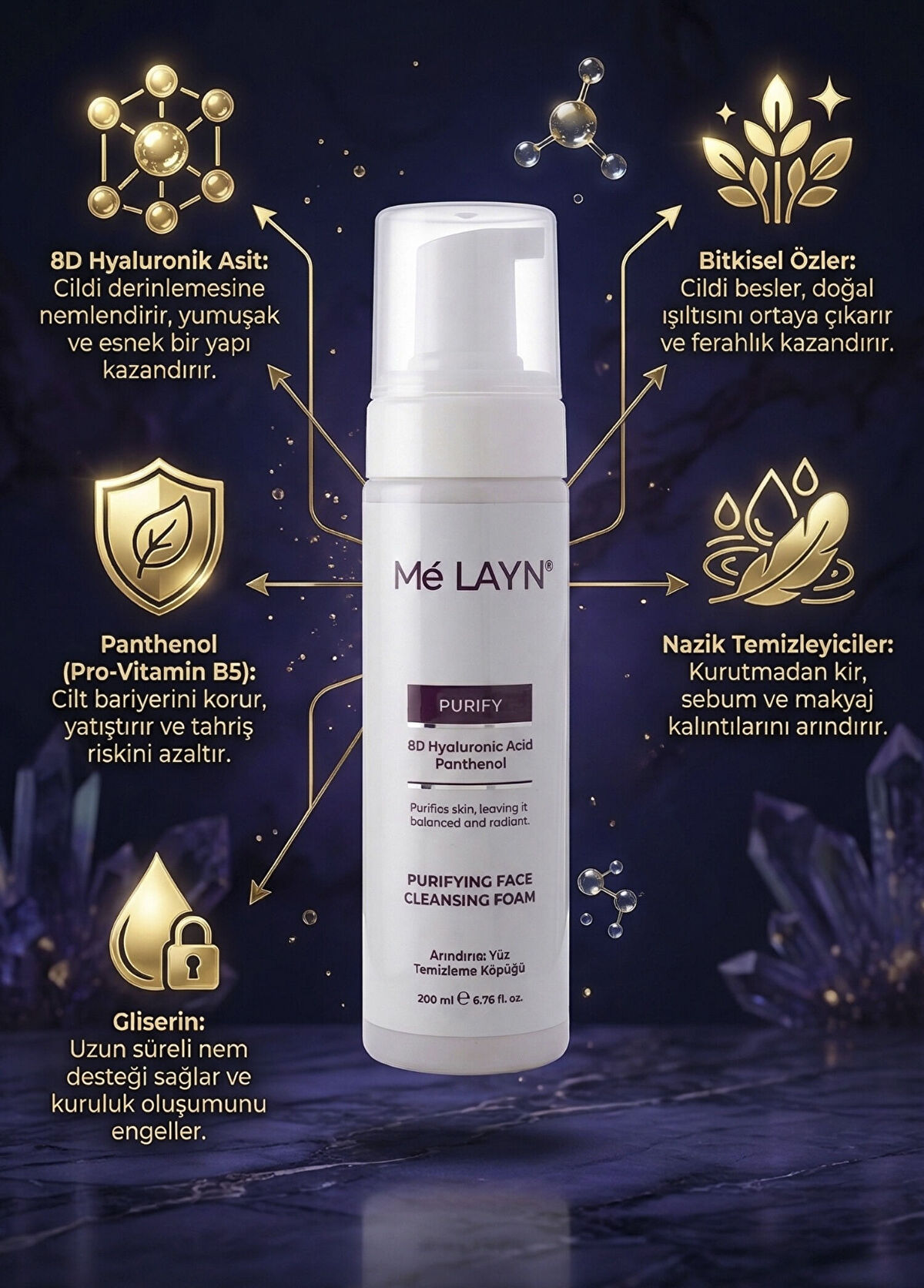 Melayn Purify Purifying Facial Cleansing Foam 200 ml - 3