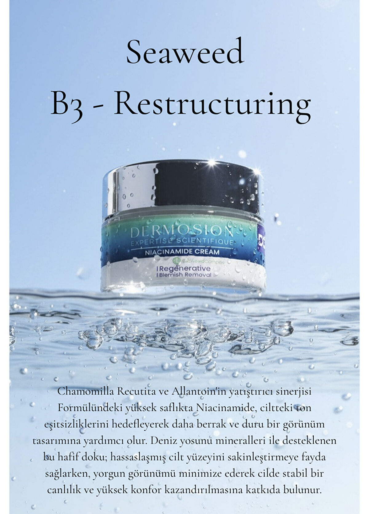 Dermosion Yosun Özlü Niacinamide 16+ Onarıcı Bakım Kremi 50 ml - 3