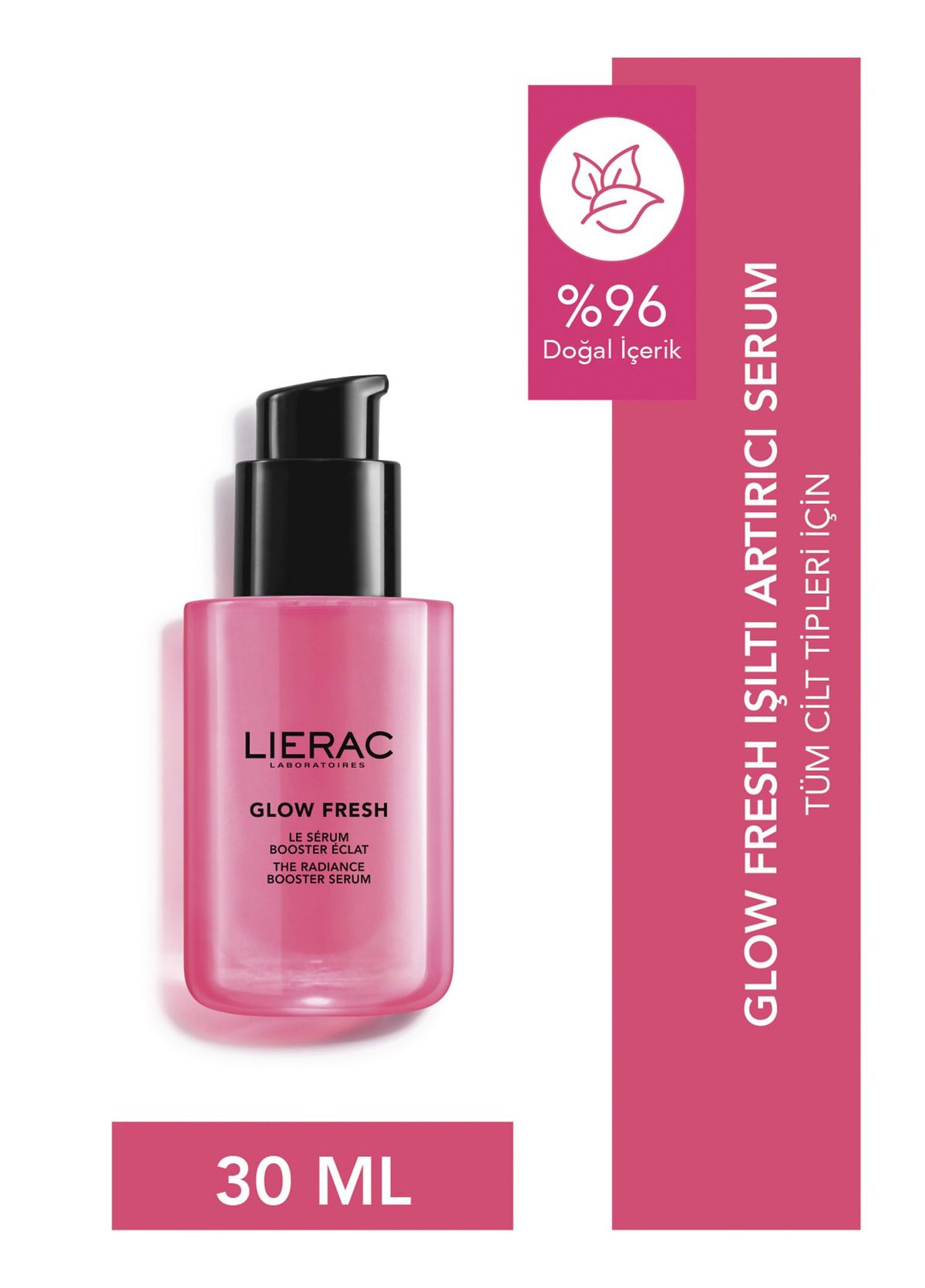 Lierac Glow Fresh Radiant Plumping Face Cream 50 ml + Revitalizing Face Serum 30 ml Skin Care Set with Bag - 3