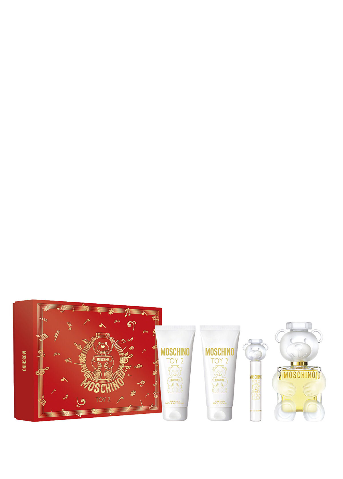 Moschino Toy 2 EDP 100 ml Parfüm + Duş Jeli 100 ml + Vücut Losyonu 100 ml + Seyahat Boy 10 ml Kadın Parfüm Seti  - 1