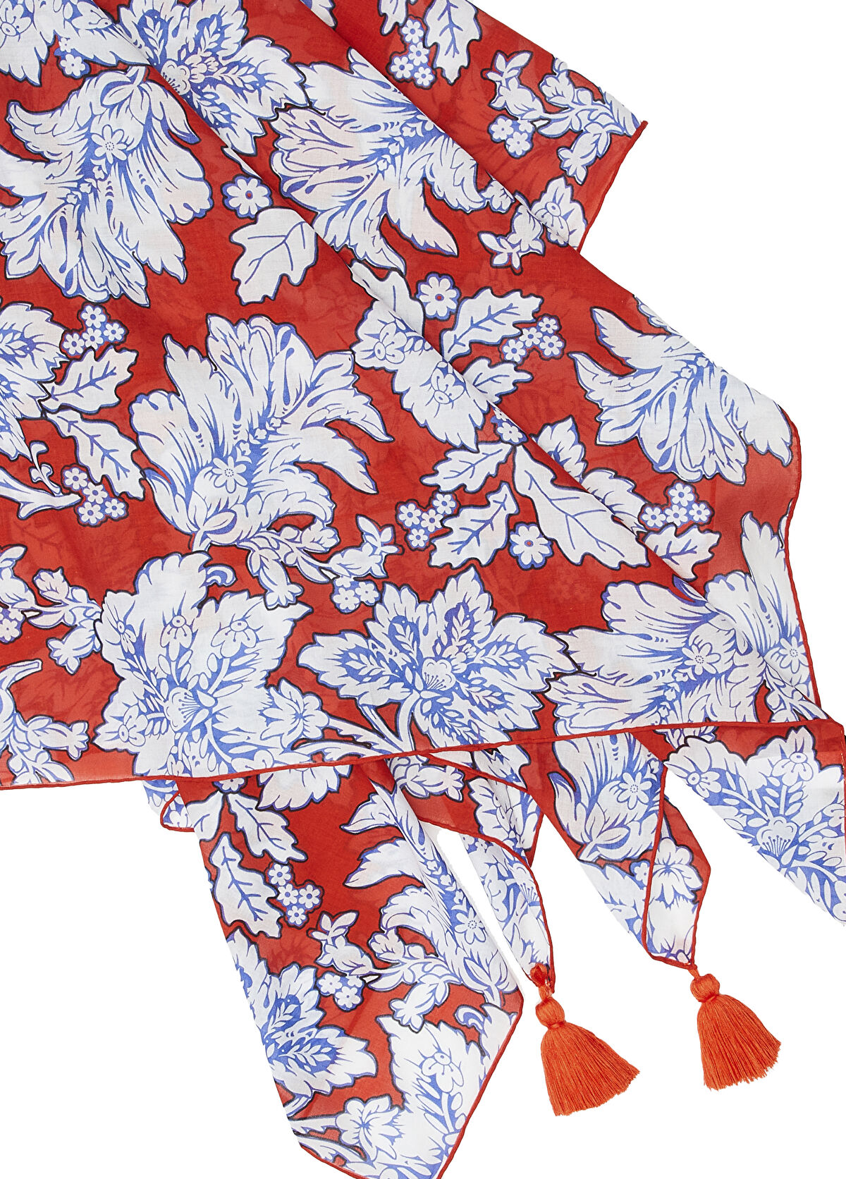 Beymen Club Kırmızı Floral Desenli Kadın Şal - 3