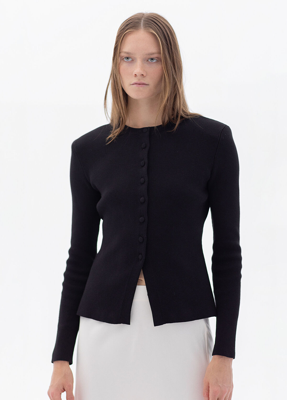 Atelier38 Chiclet Black Cotton Women's Cardigan - 3