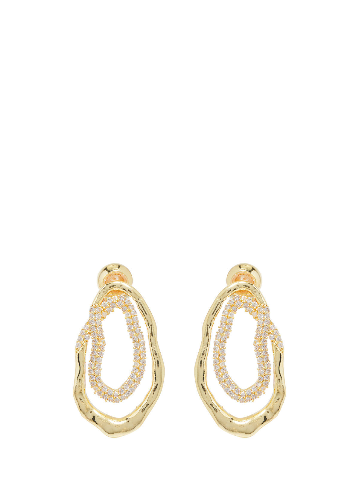 Beymen Club İçi Zirkon Taşlı Kadın Amorf Küpe - 3