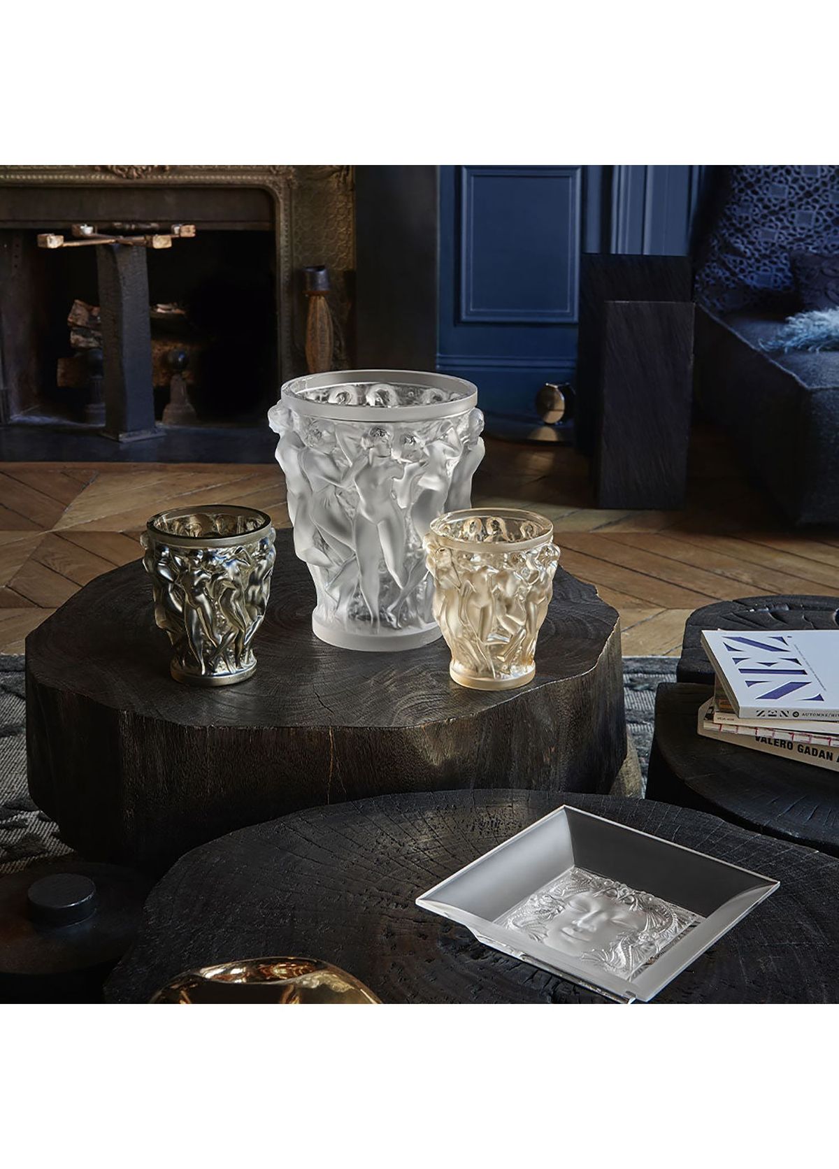 Lalique Bacchantes Small Gold Gilded Crystal Vase - 3