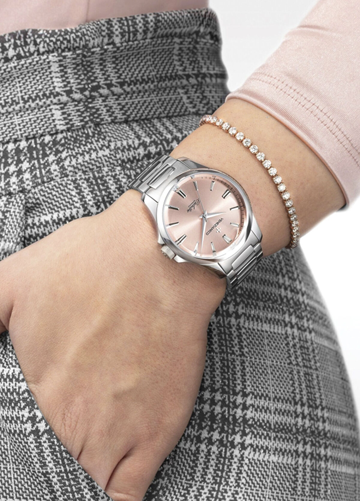 Venezianico 1121503C Redentore Kurmalı Otomatik Pudra Rengi Çelik Kadın Kol Saati - 3