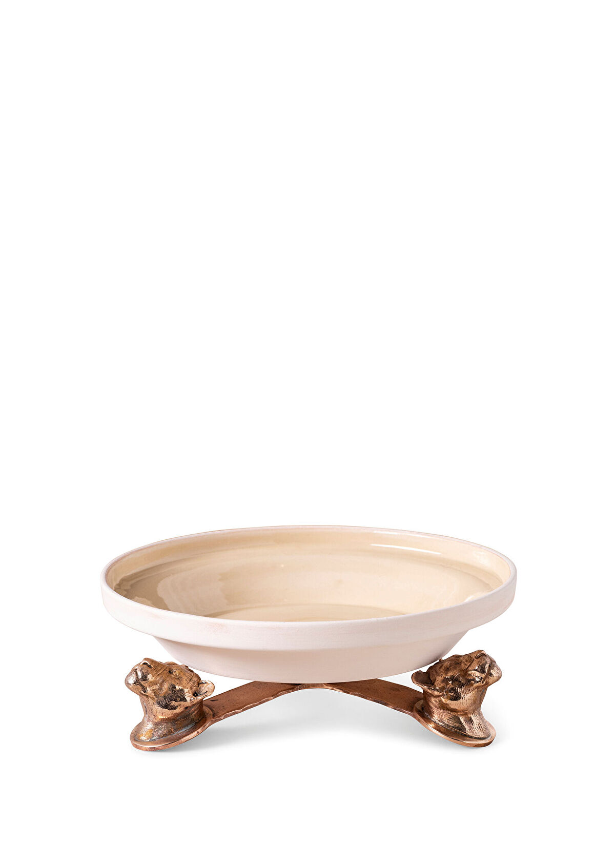 Atelier Terra Madre Lioness Trio Beige Bronze Ceramic Appetizer Plate - 1