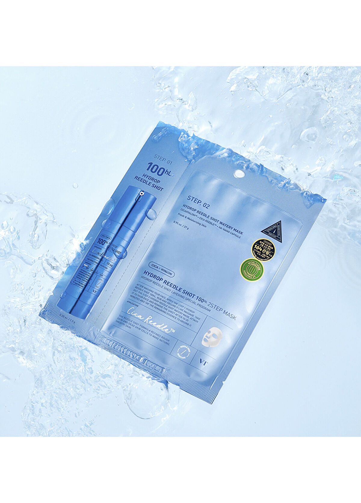 VT Cosmetics Hydrop Reedle Shot 100 hL Moisturizing Hyaluronic Acid Hydrogel Face Mask 1.5 gr + 33 gr - 3