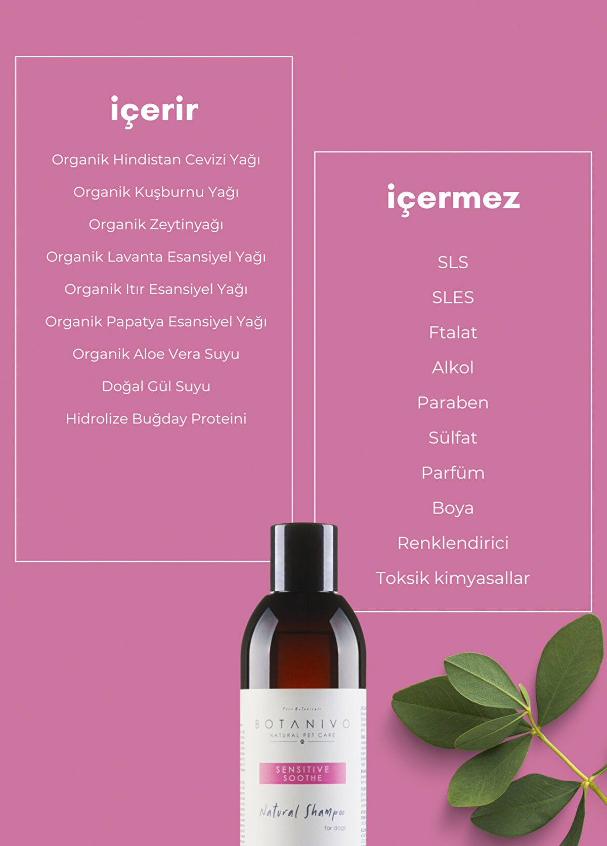 Botanivo Köpekler İçin Hassas ve Nazik Özel Tüy ve Cilt Kalitesi Şampuanı 250 ml - 3