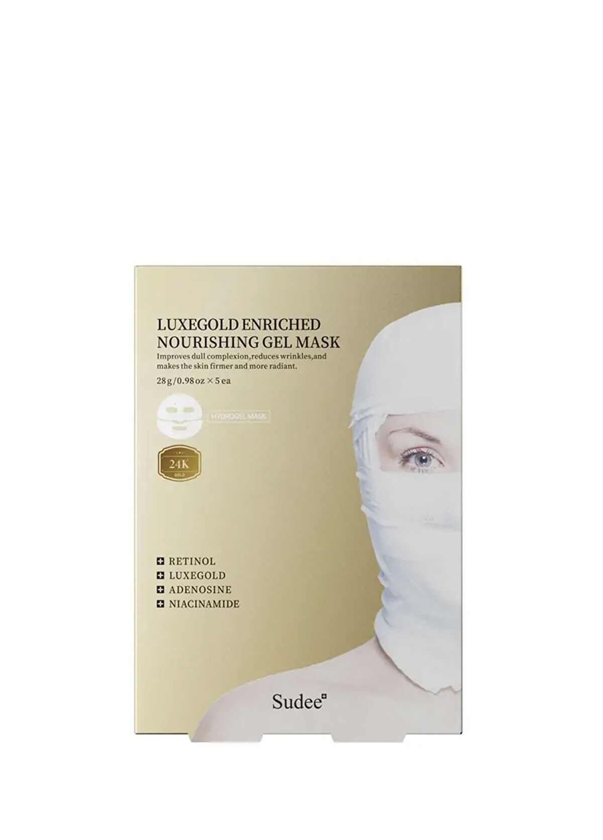 Sudee LuxeGold Enriched Nourishing Sıkılaştırıcı Canlandırıcı Kolajen ve Altın İçeren 5'li Jel Yüz Maskesi - 1