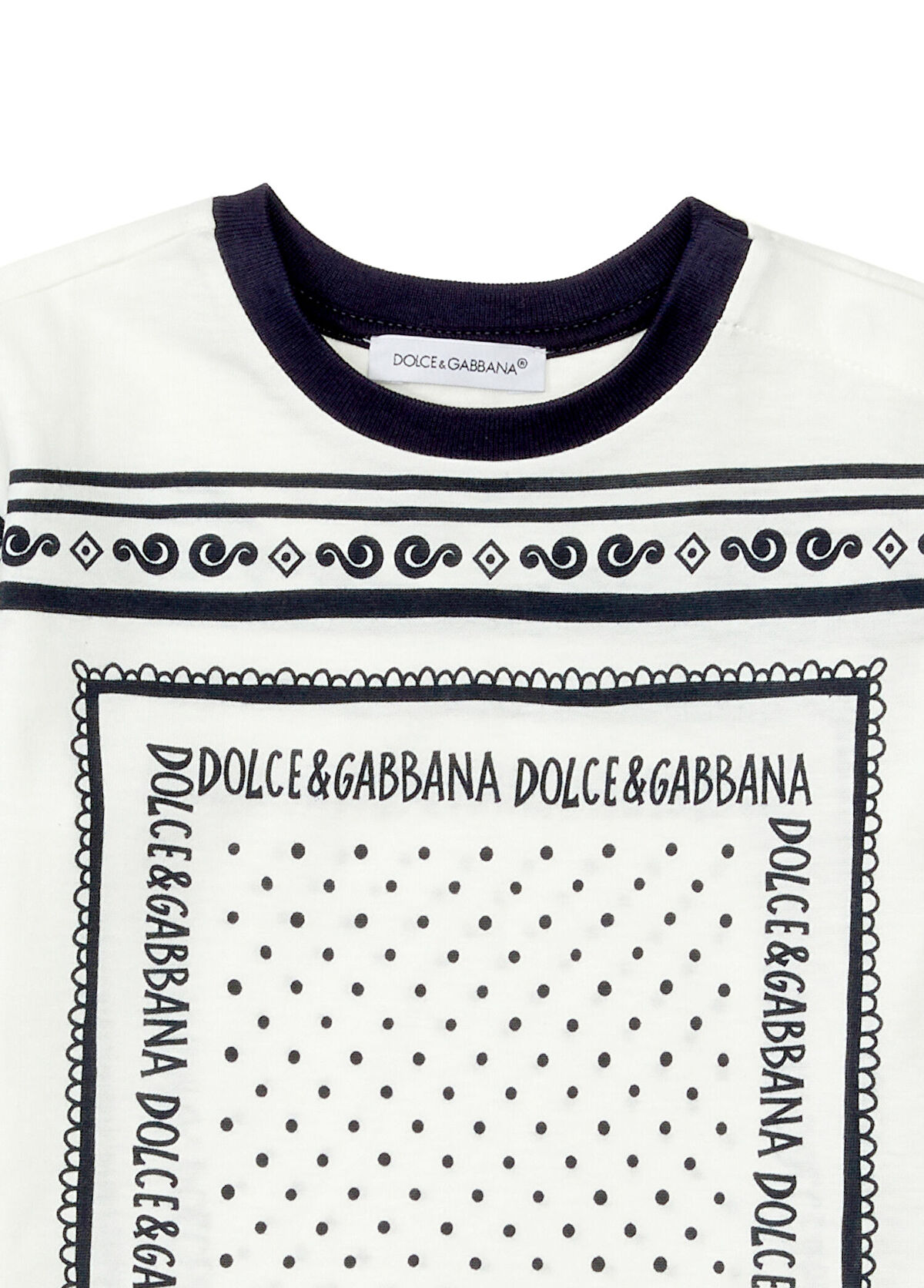 Dolce&Gabbana Beyaz Siyah Erkek Bebek T-shirt - 3