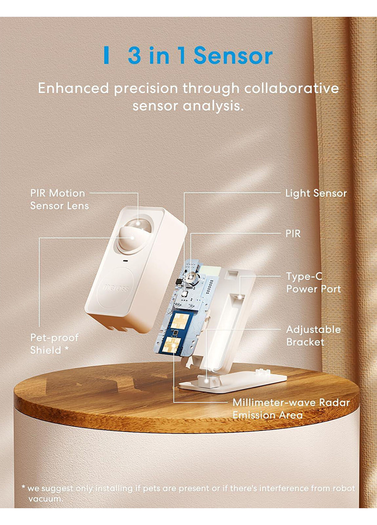 Meross Apple Home Destekli Görüntü ve Hareket Sensörü MS600 - 3
