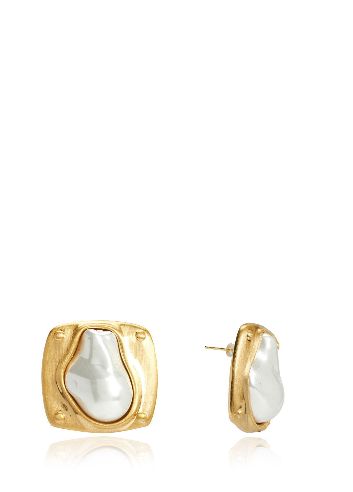 Beymen Club Pearl Detail Square Form Women's Earrings - 3