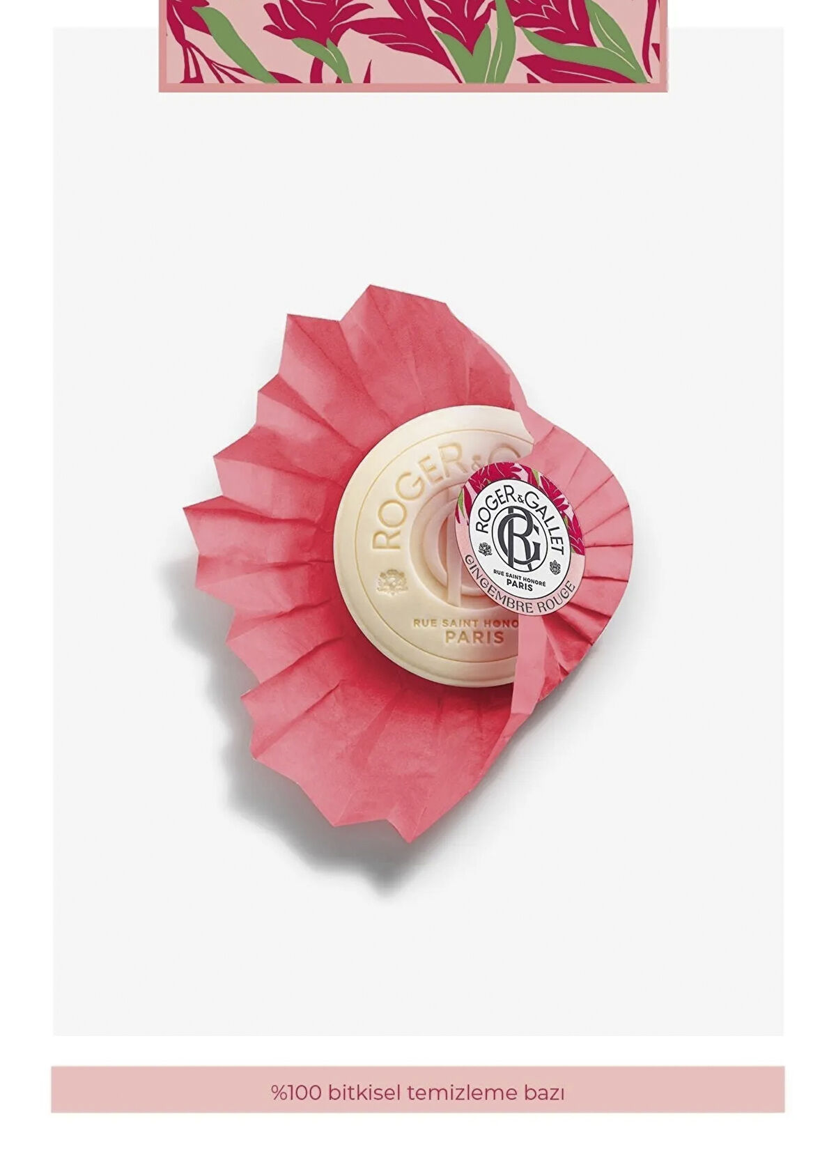 Roger&Gallet Egzotik Kırmızı Zencefil Kalıcı Doğal Koku Gingembre Rouge Katı Sabun 100 gr  - 3