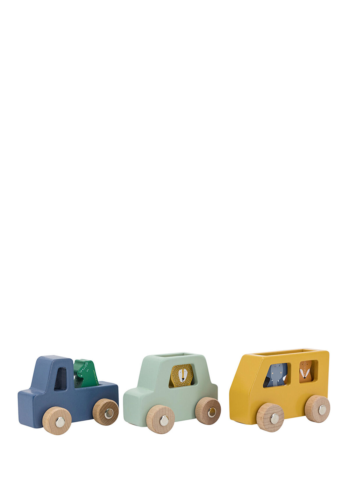 Trixie Colorful Wooden Toy Vehicle Set - 1