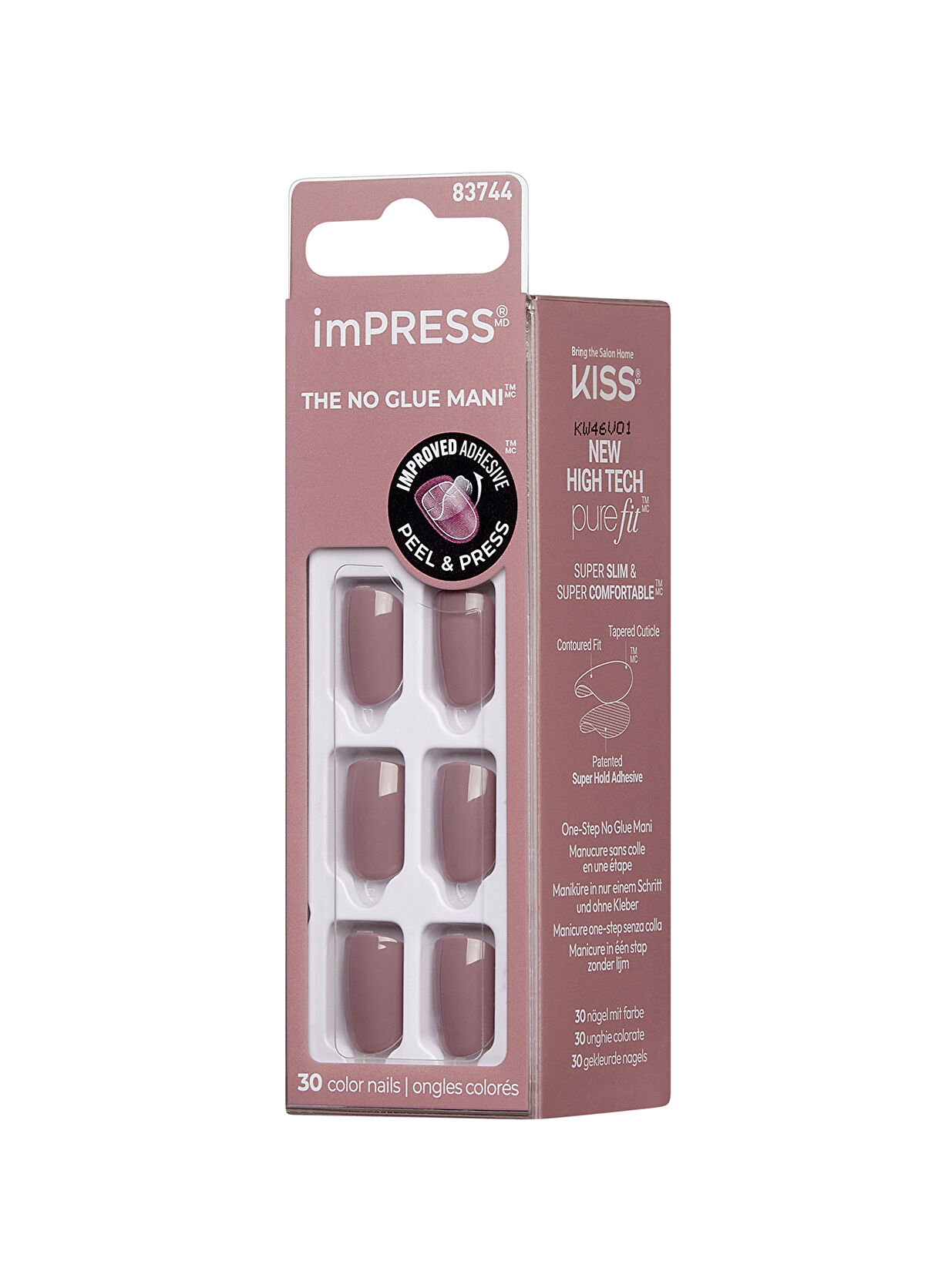 Impress ◆ Brick Color Self Adhesive Short Fake Nail - 3