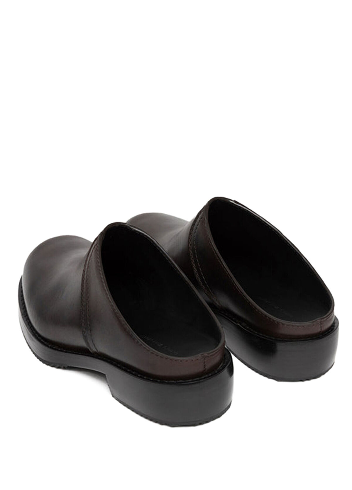 Dries Van Noten Koyu Kahverengi Erkek Deri Terlik - 3