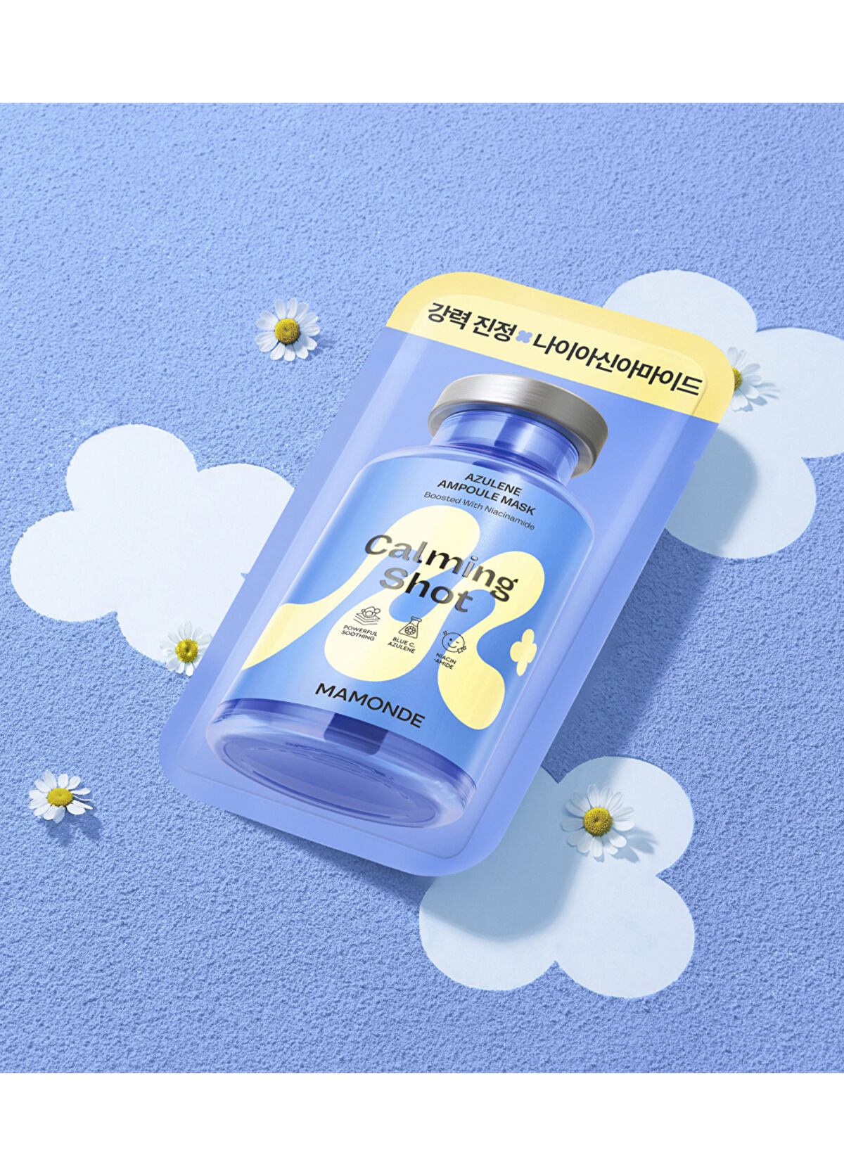 Mamonde Calming Shot Azulene Ampoule Mask Pack Anti-Stress & Hydrating Bulb Face Mask - 3