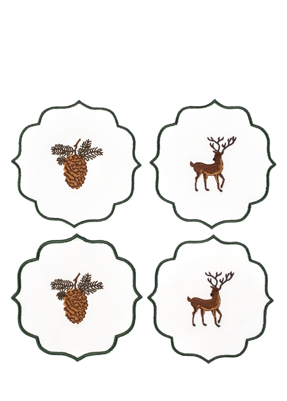 Golden Table Home Set Of 4 Christmas Coaster - 1