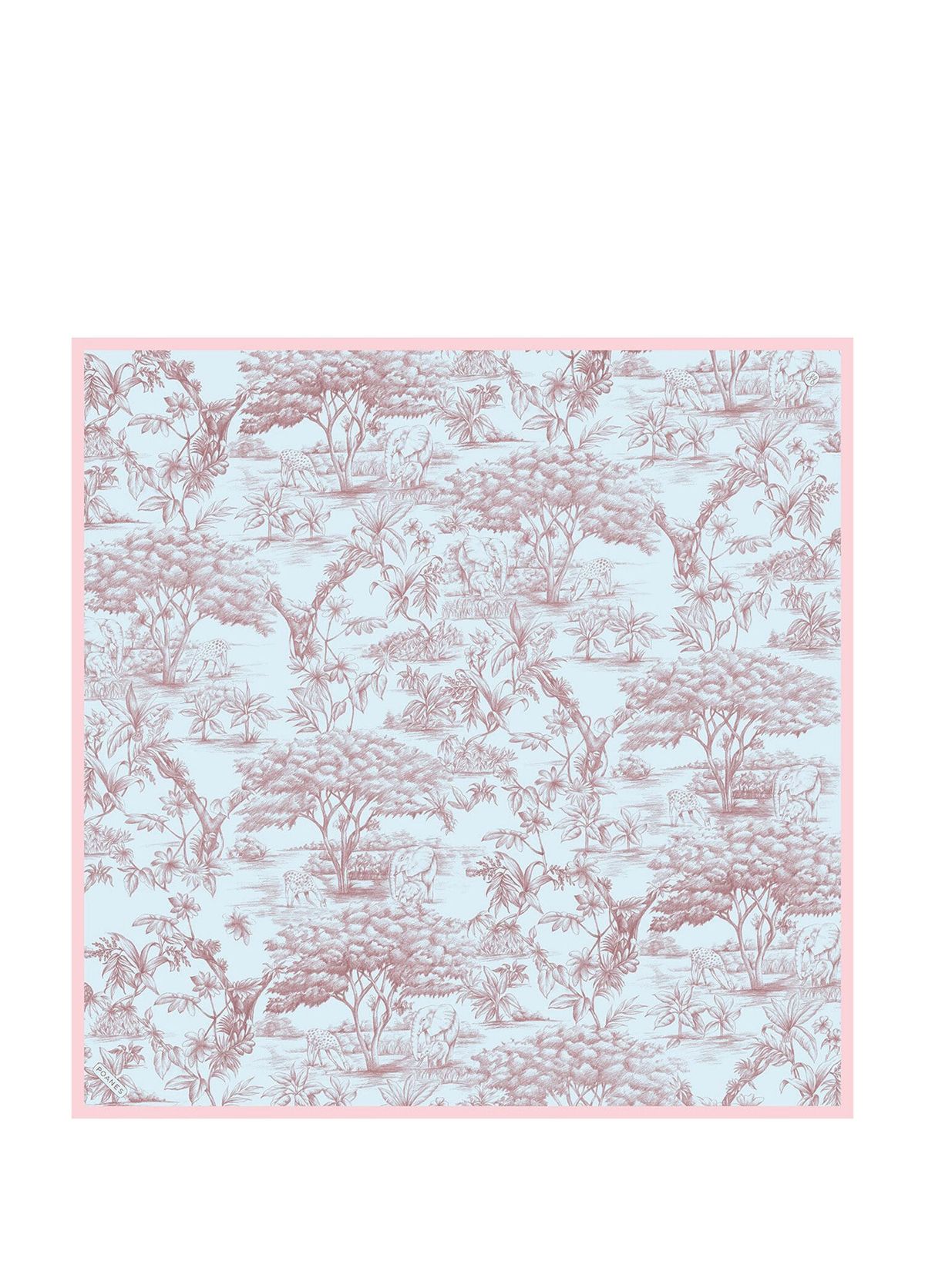 Poanes Eskiz Desenli Twill İpek Kadın Eşarp - 1