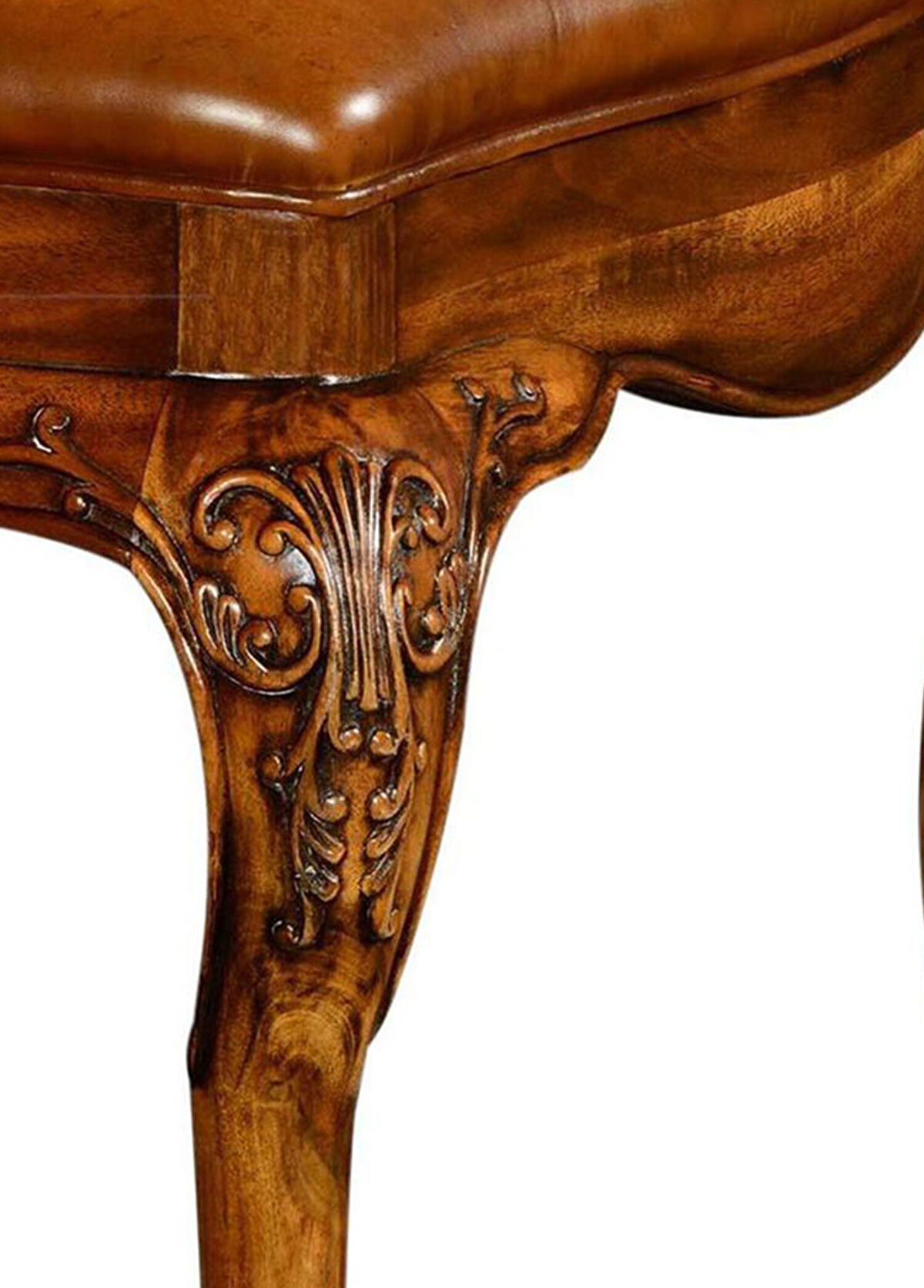 Jonathan Charles Duchess Brown Wood Leather Dining Room Chair - 3