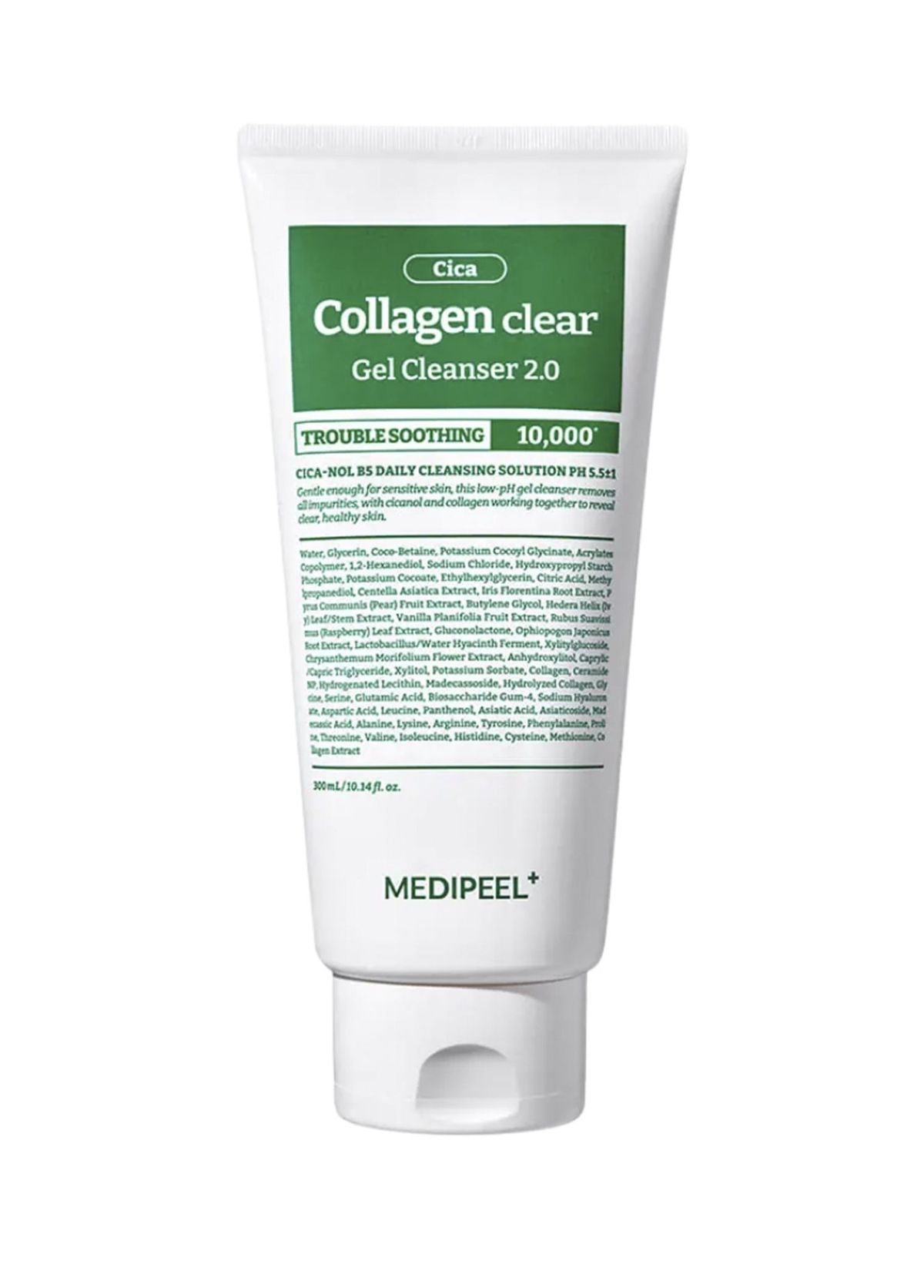 MEDIPEEL Green Cica Collagen Clear 2.0 Complex Collagen Facial Cleansing Foam 300 ml - 1