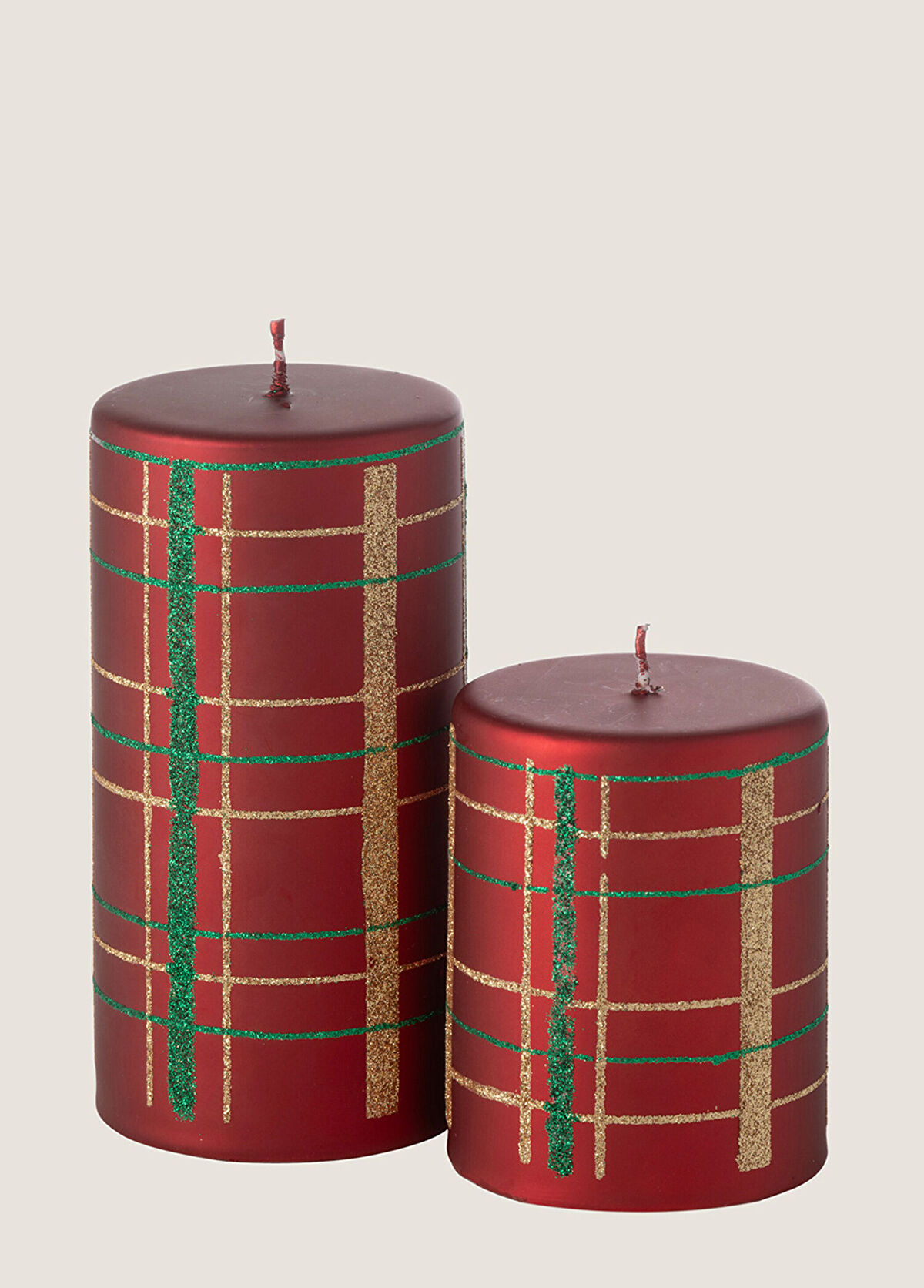 Chakra Kewa Red Green Large Size Cylinder Candle - 3
