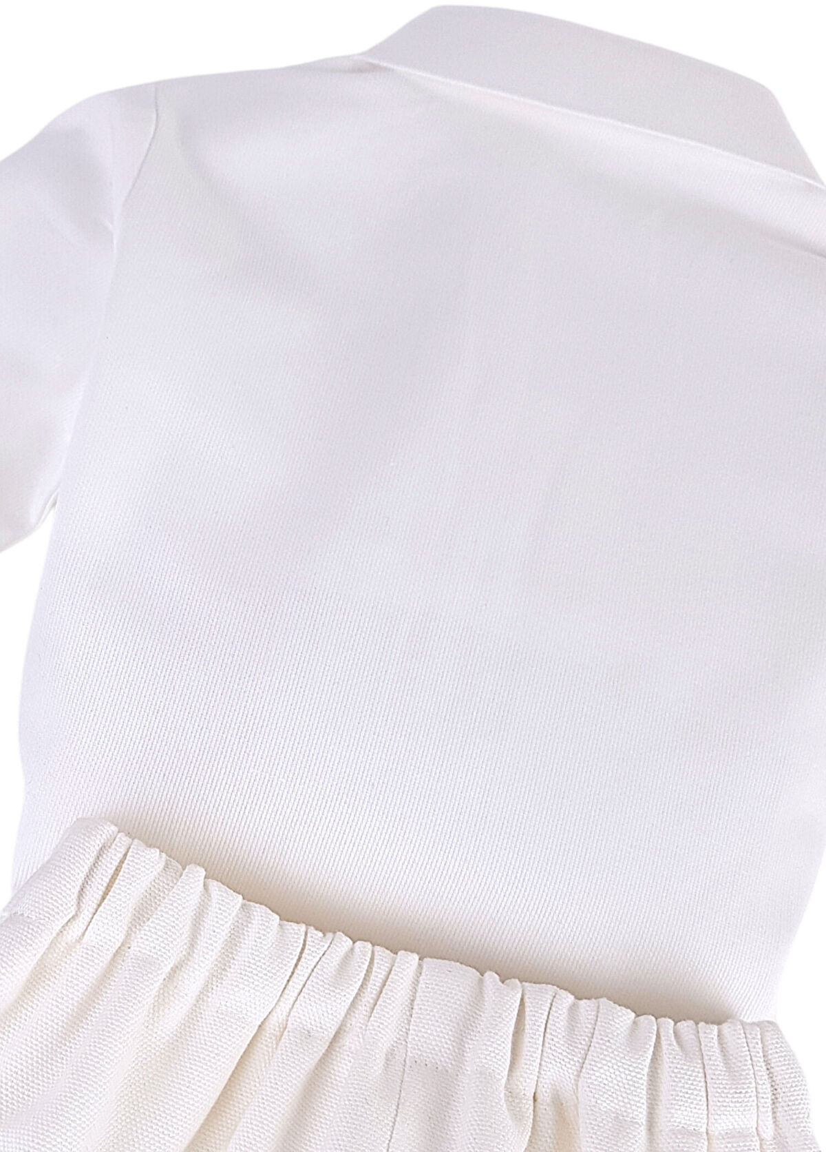 Littleku Cream Cotton Minimal Luxury Baby Boy Set - 3