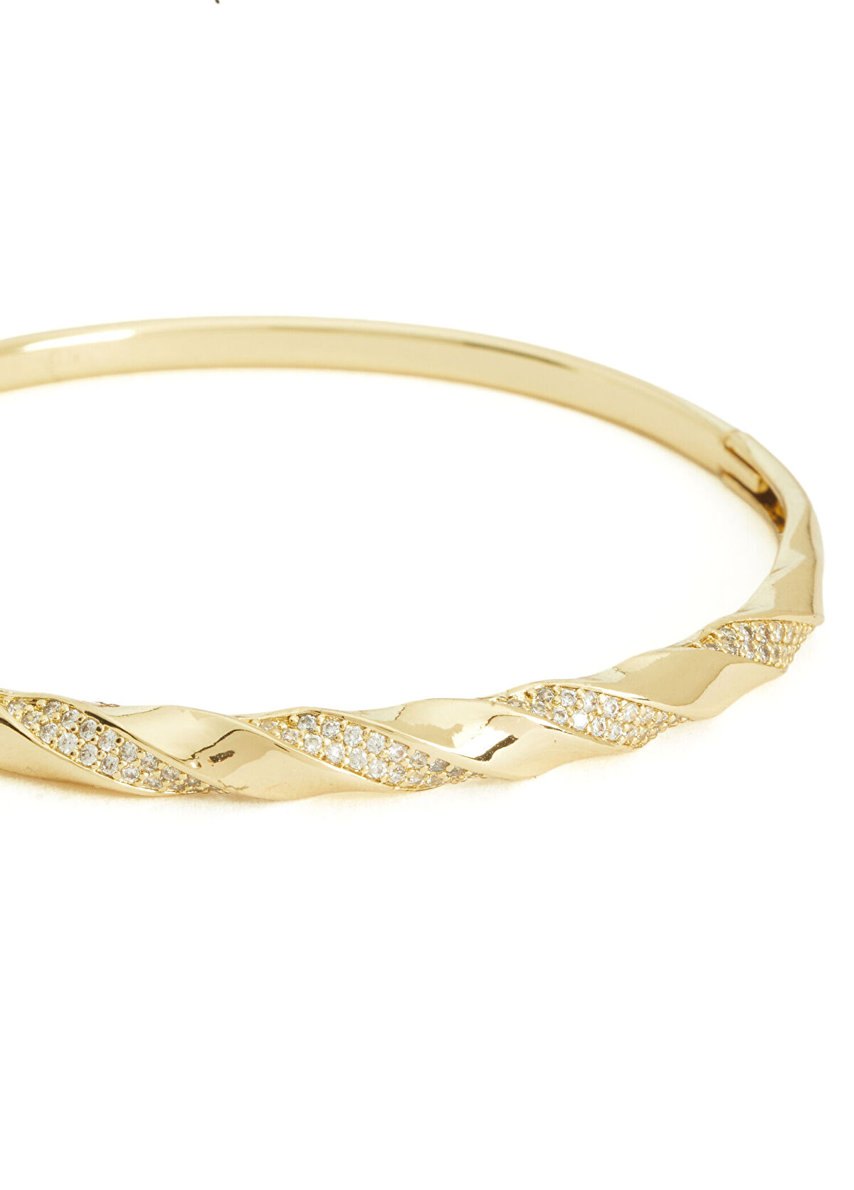 Beymen Club Gold Twisted Stone Handcuff Women's Bracelet - 3
