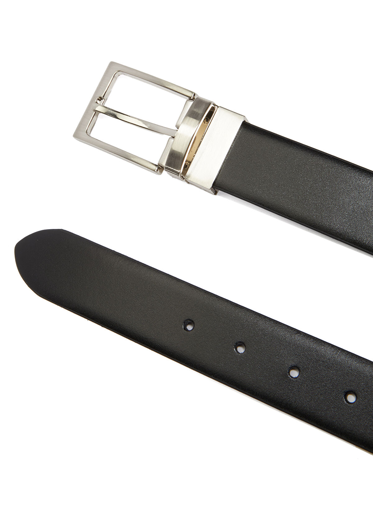 Beymen Club Siyah Lacivert Çift Tokalı Erkek Deri Kemer - 3