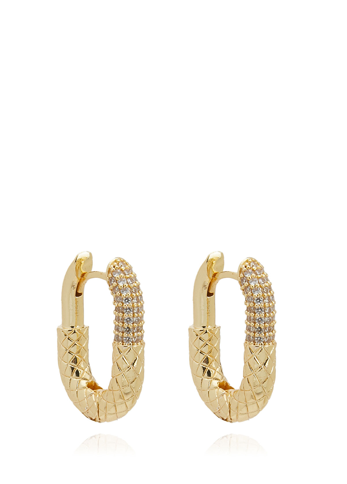 Beymen Club U-Shaped Zircon Stones Women's Earrings - 3