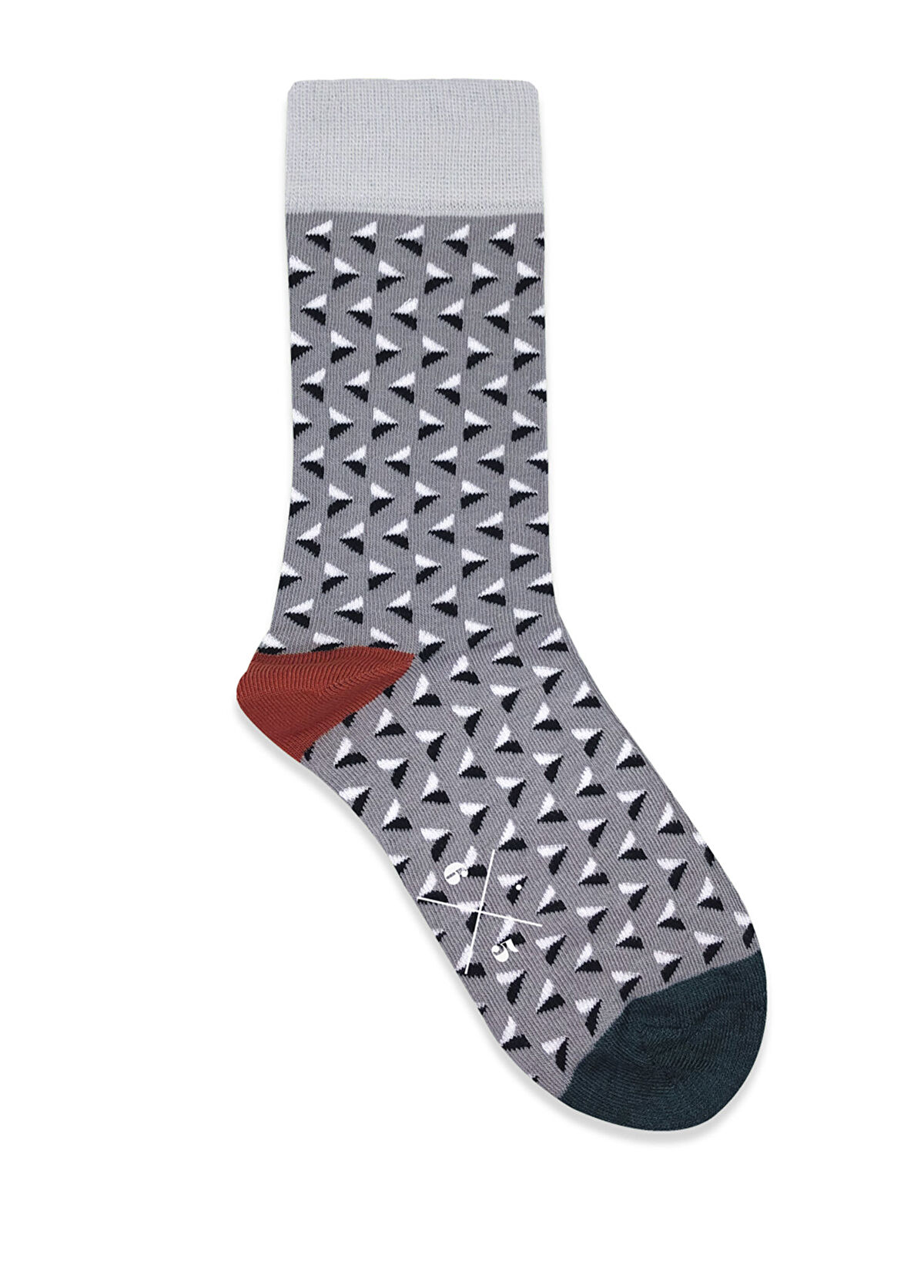 6x5 Vector Gri Siyah Desenli Kadın Çorap - 1