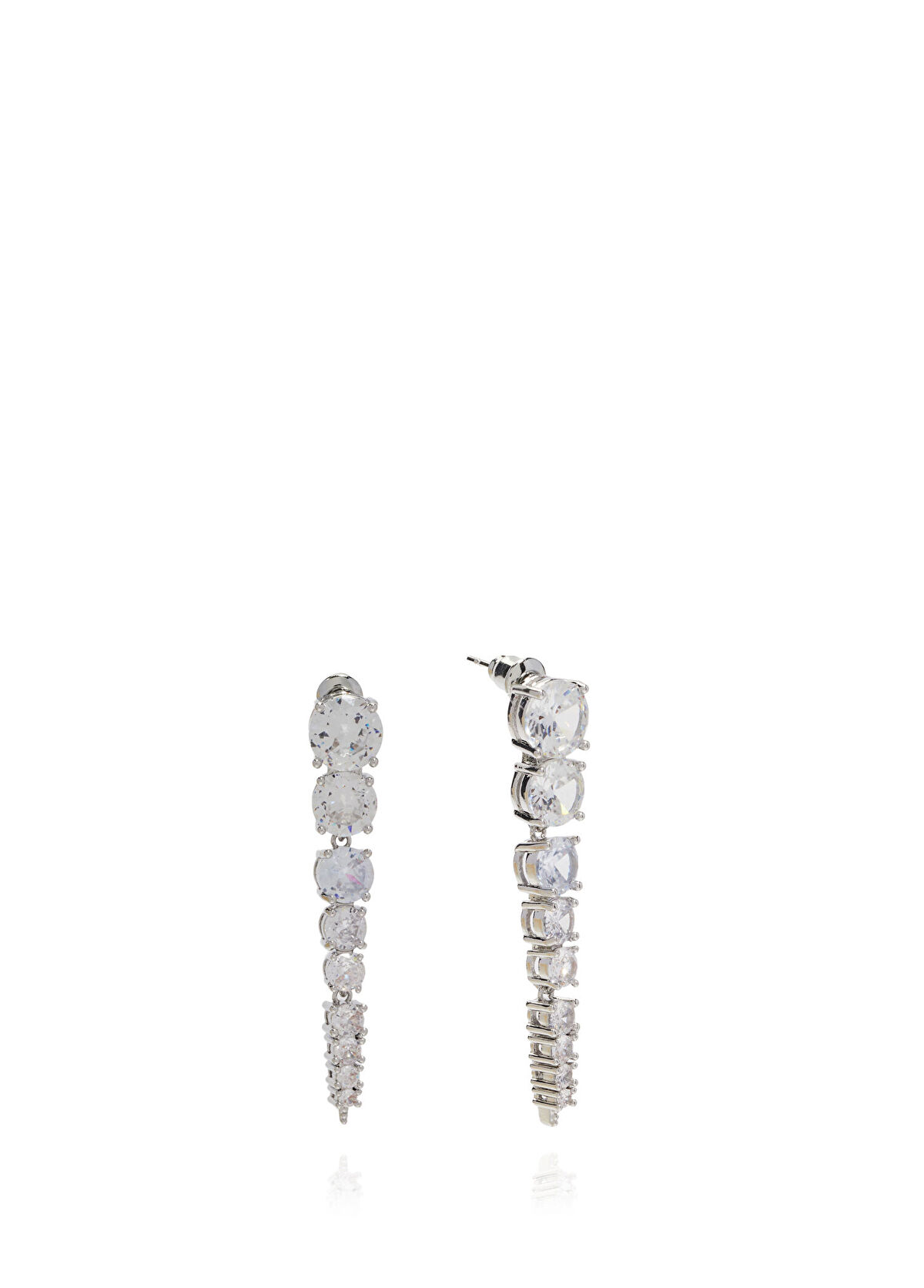 Silver Taş Detaylı Kadın Sallantılı Küpe - Görsel 4