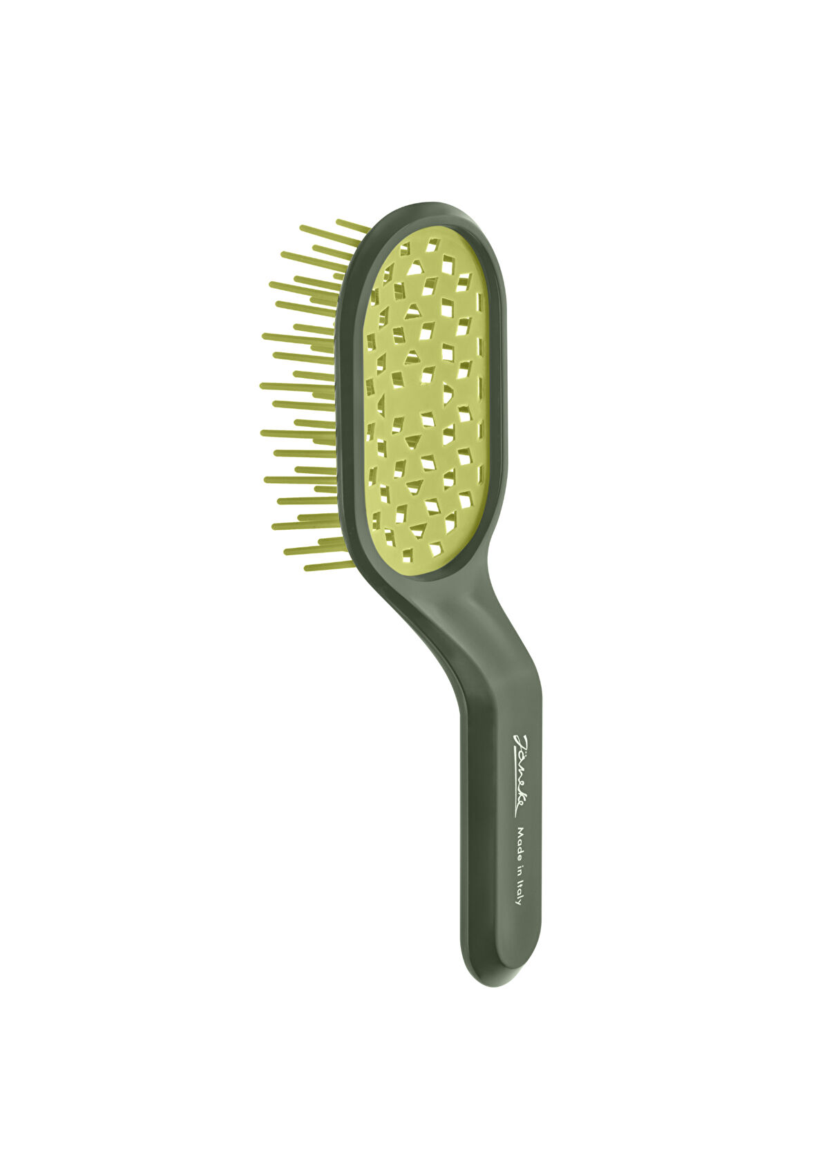 Janeke Curvy Bag Vented Lime Delikli Saç Açma Fırçası  - 1