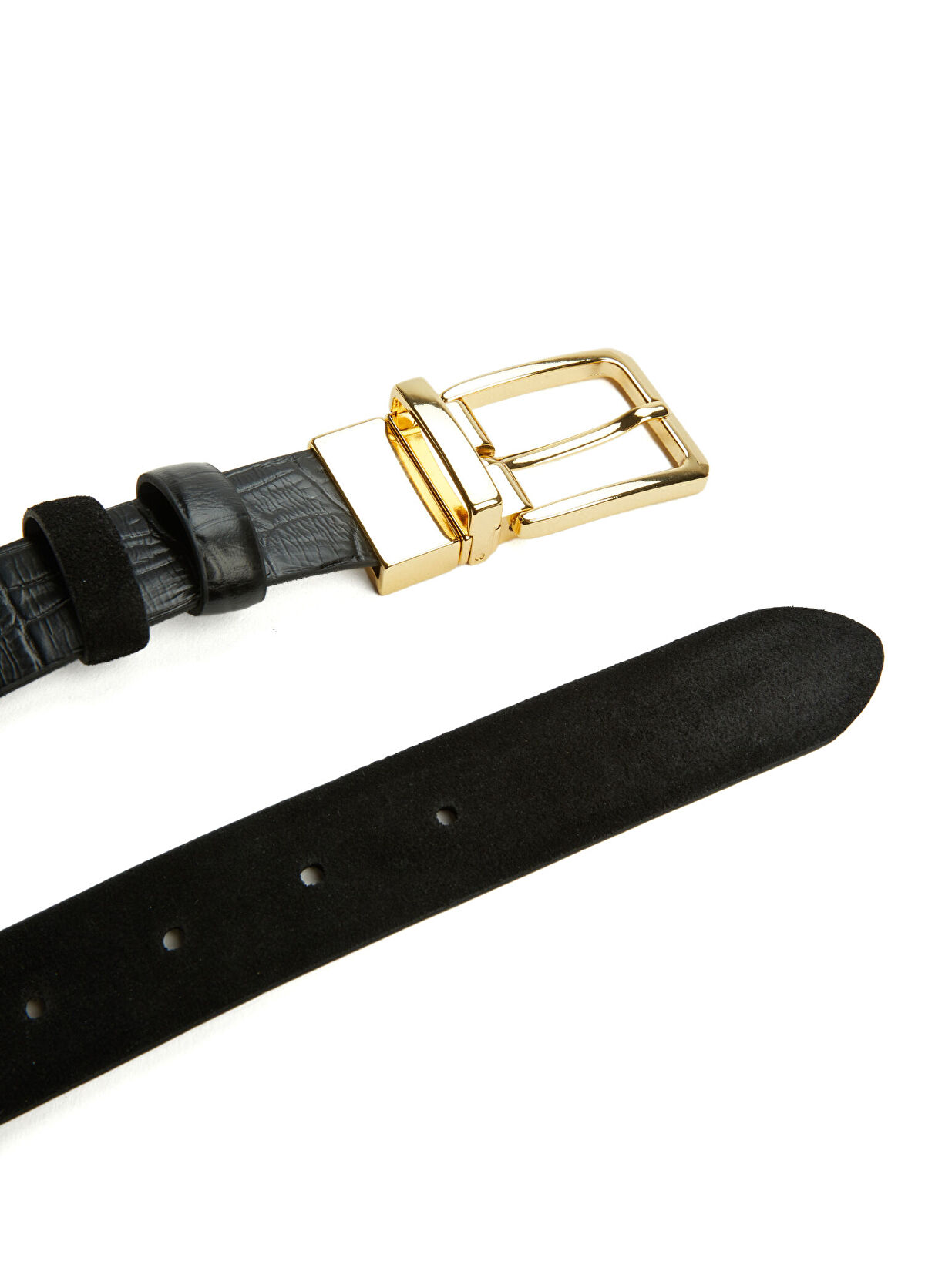 Beymen Club Black Crocodile Double-Sided Women's Leather Belt - 3