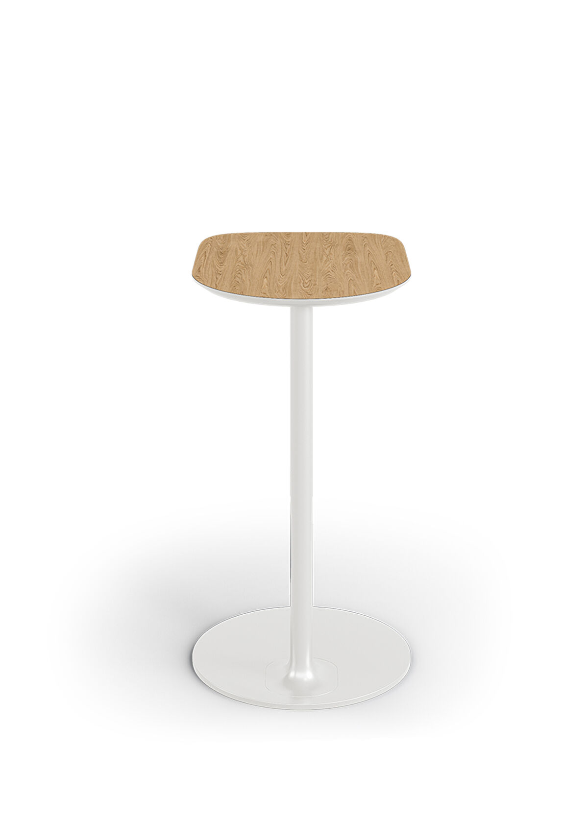 Borbo Como Natural Wood Veneer Side Table with White Metal Legs - 3