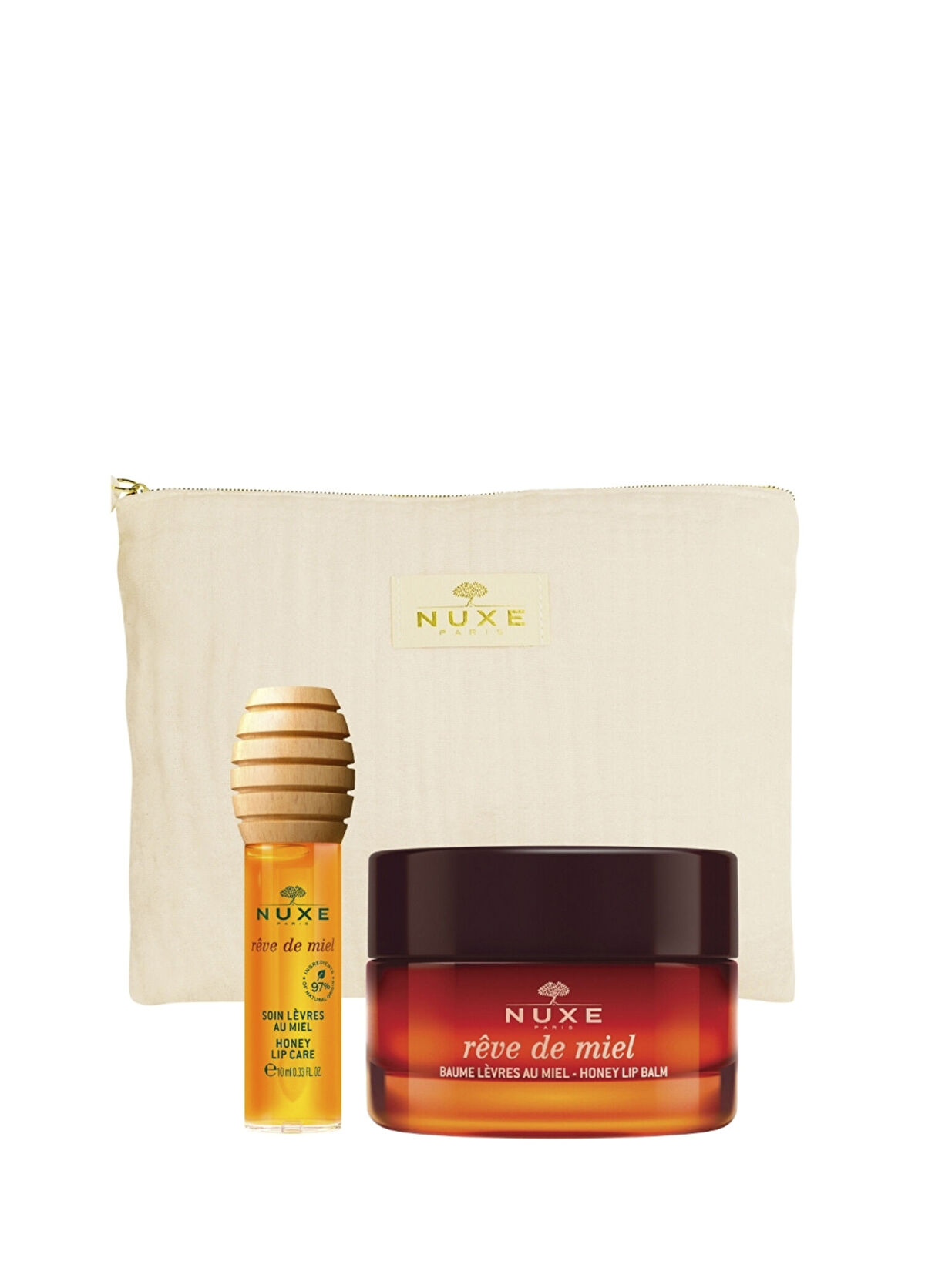 Nuxe Rêve de Mıel Dudak Balmı + Nemlendirici Dudak Balı + Çanta Dudak Bakım Seti - 1