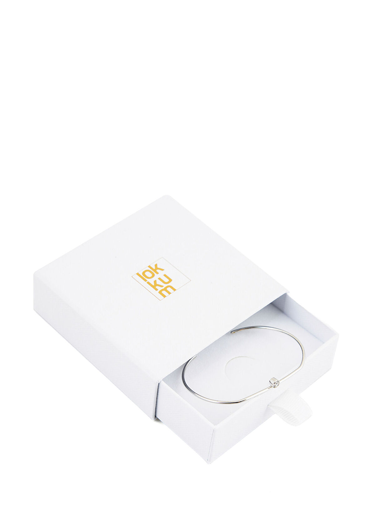 Lokkum Taş Detaylı 925 Ayar Gümüş Kadın Kelepçe Bileklik - 3