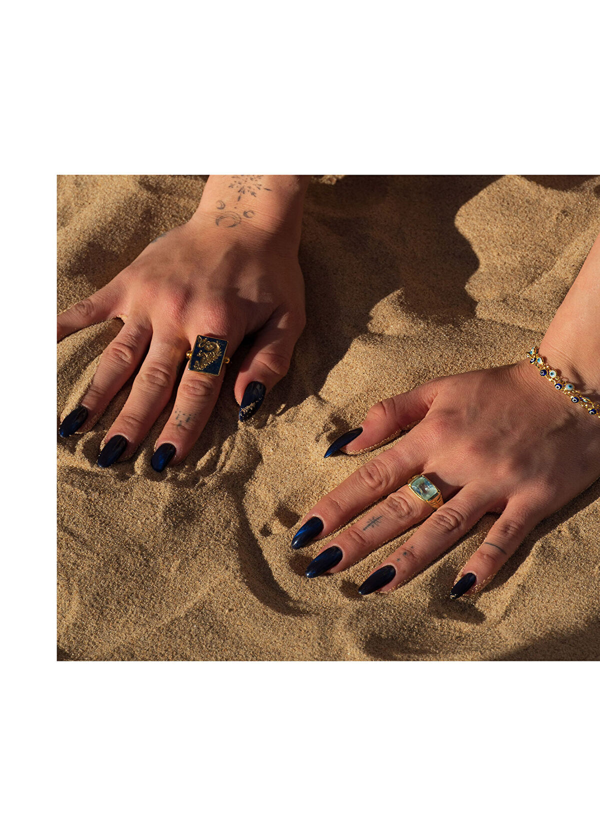 Ece London Hippocampus 925 Ayar Gümüş Üzeri 22 Ayar Altın Kaplama Unisex Yüzük - 3