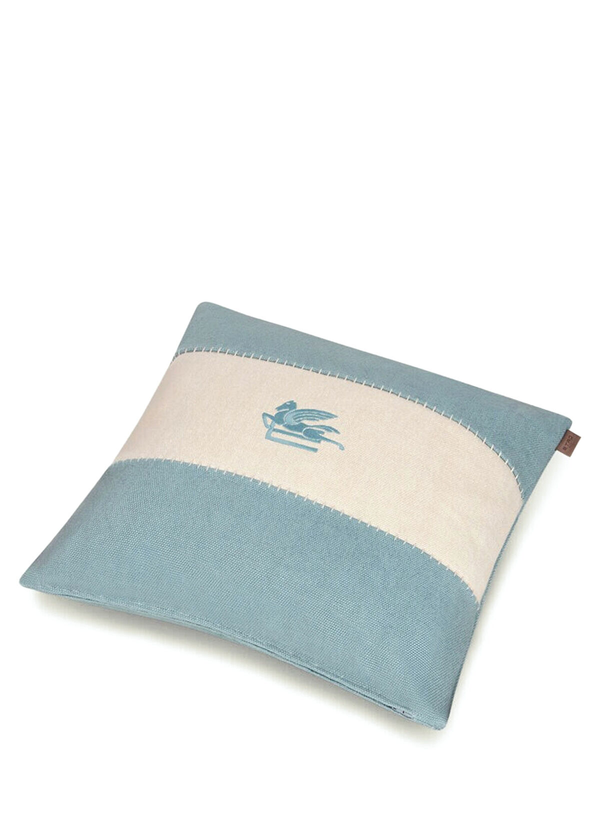 Etro Home Pegaso Blue White Linen Decorative Pillow - 3