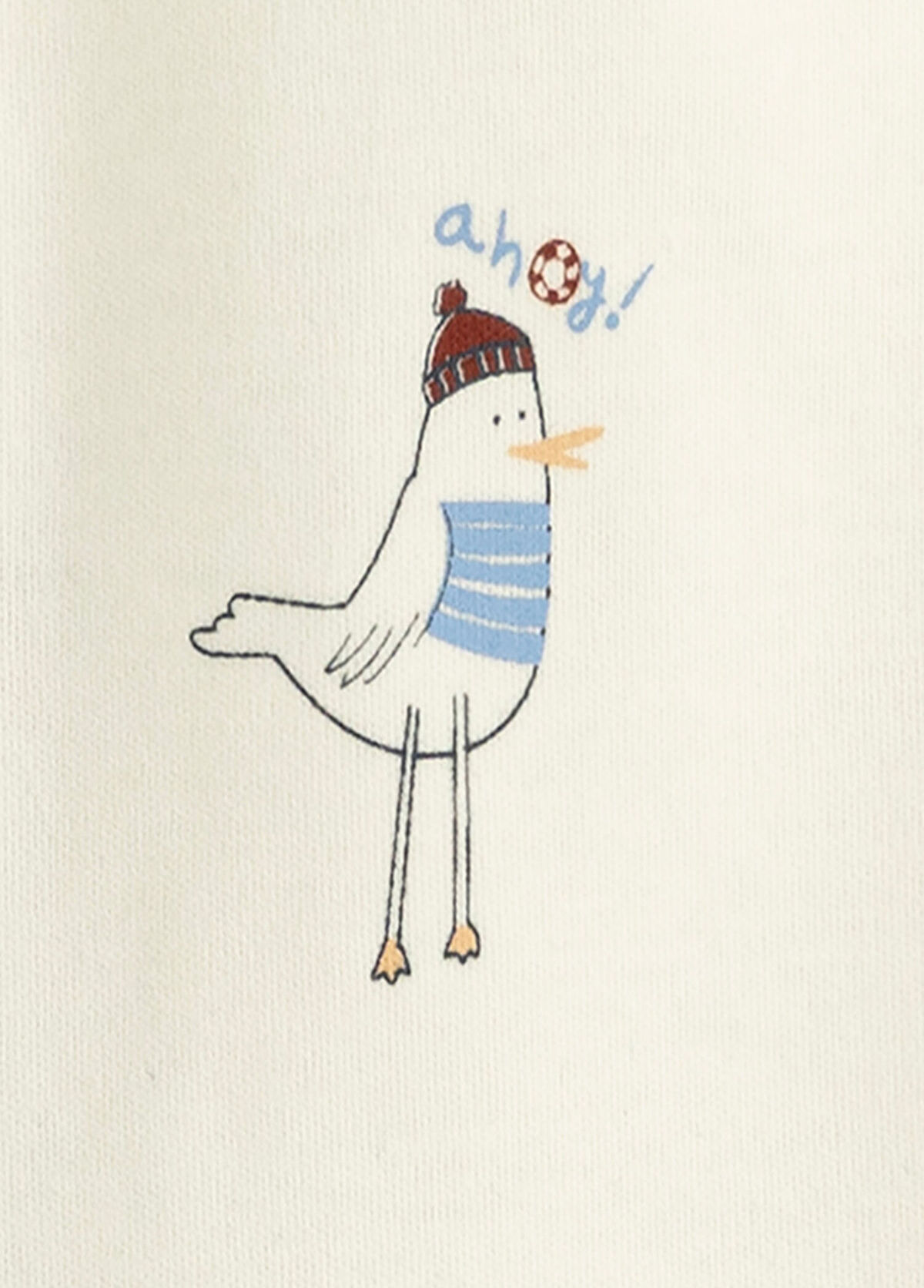 Chakra Sea Side Printed Ecru Sleeveless Unisex Baby Snap Body - 3