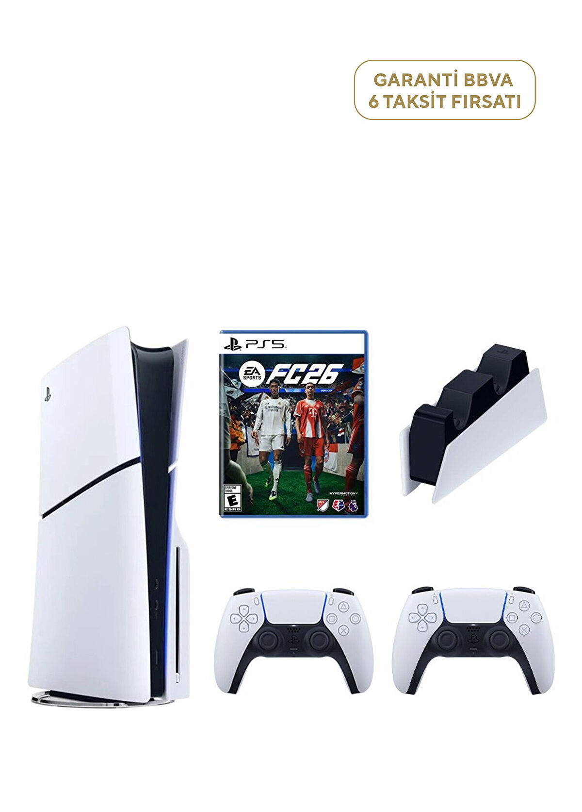 Sony Playstation 5 Slim Standart 1 TB+ 2. Beyaz Dualsense + Şarj + Ps5 FC26 CD - 1