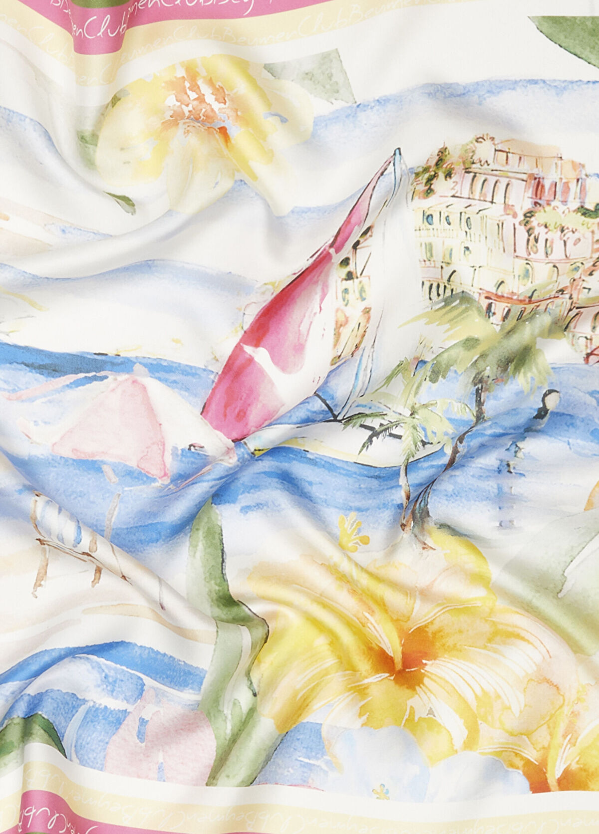 Beymen Club Multicolored Watercolor Patterned Silk Scarf - 3