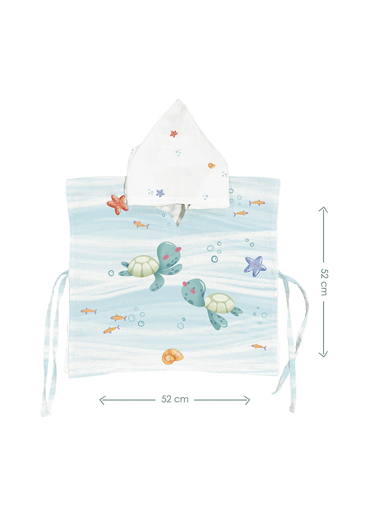 Casadora Baby Atlantis Organic Cotton Unisex Baby Kids Muslin Poncho Bathrobe - 3