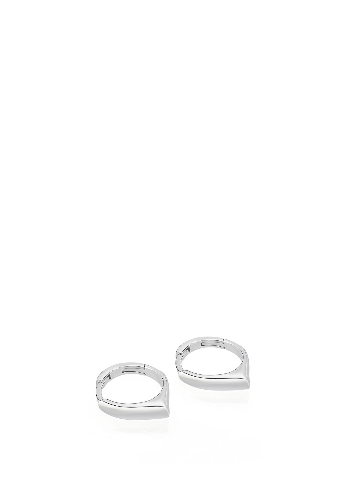 Mishka Simple Edge Köşeli 925 Ayar Gümüş Üzeri Rodyum Kaplama Küpe - 3